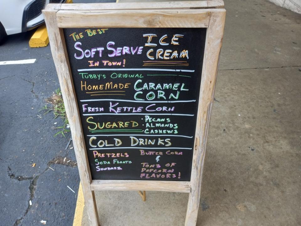 Tubby's Caramel Corn & More Menu
