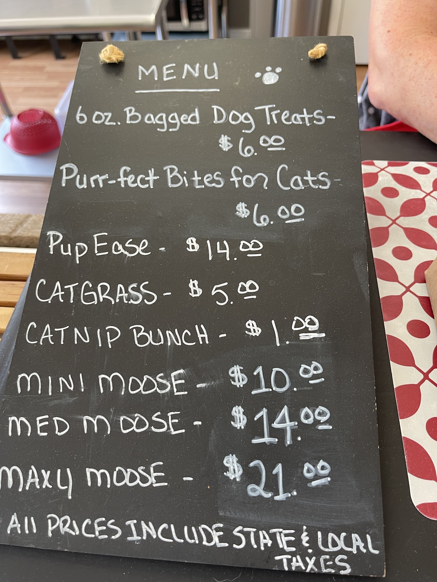 The Barkery Bakery for Pets Menu