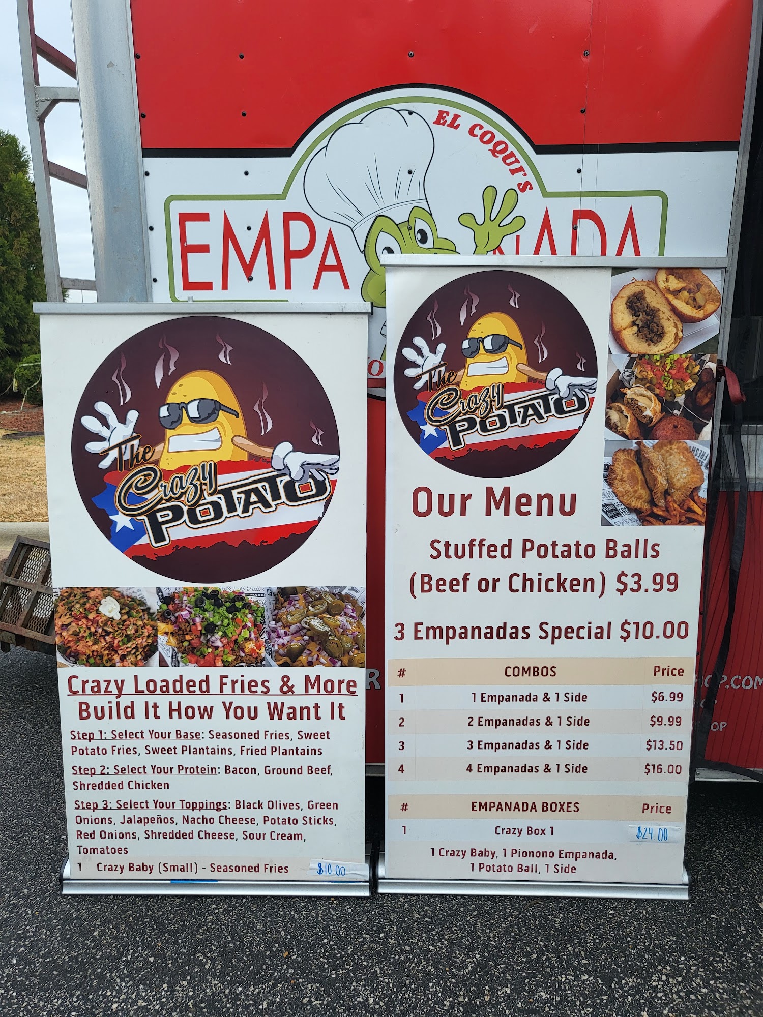 The Crazy Potato Menu