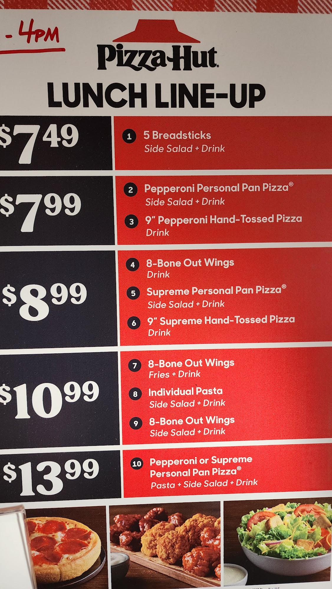 Pizza Hut Menu