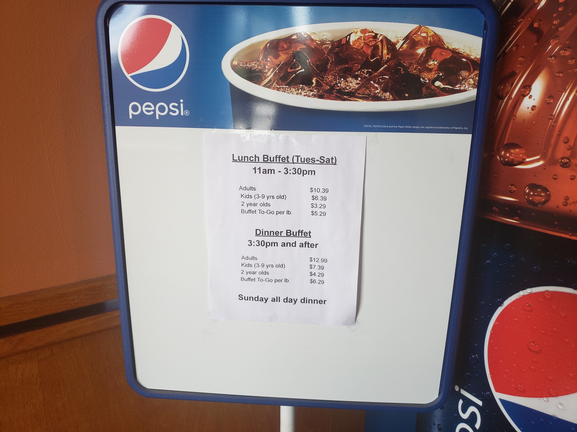 China Ming Buffet Menu