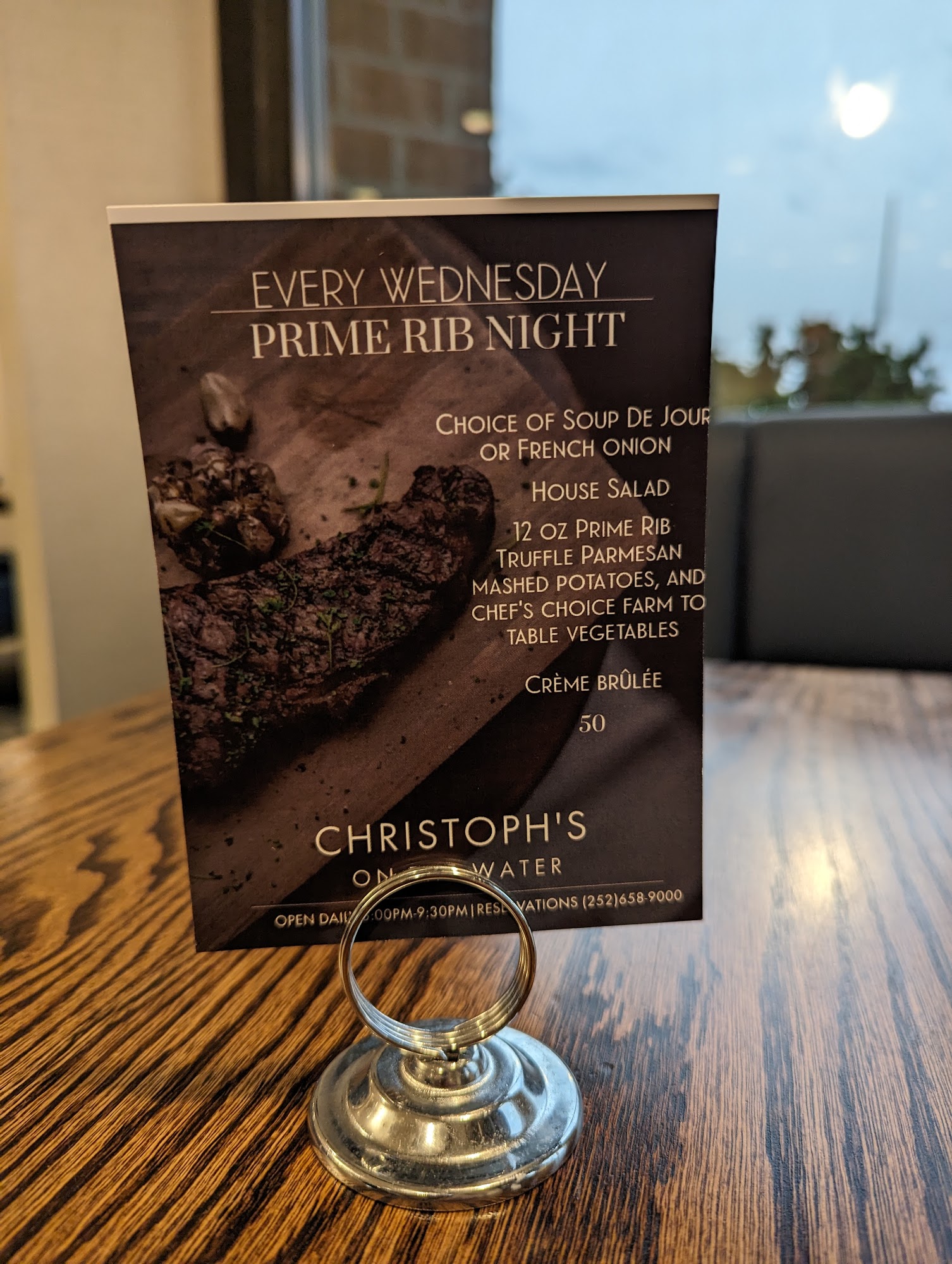 Christoph's on the Water Menu