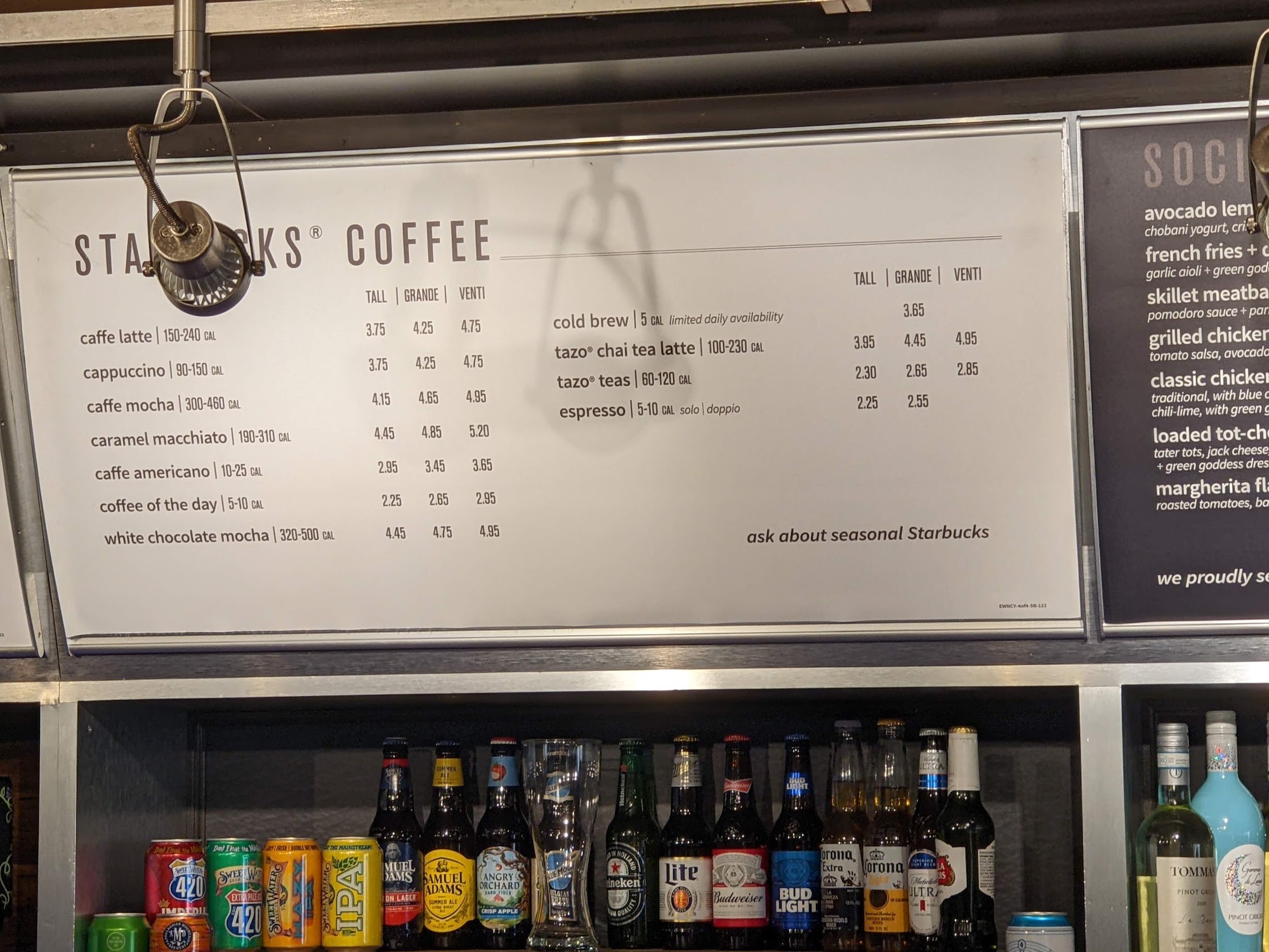 Bistro at Courtyard hotel Menu