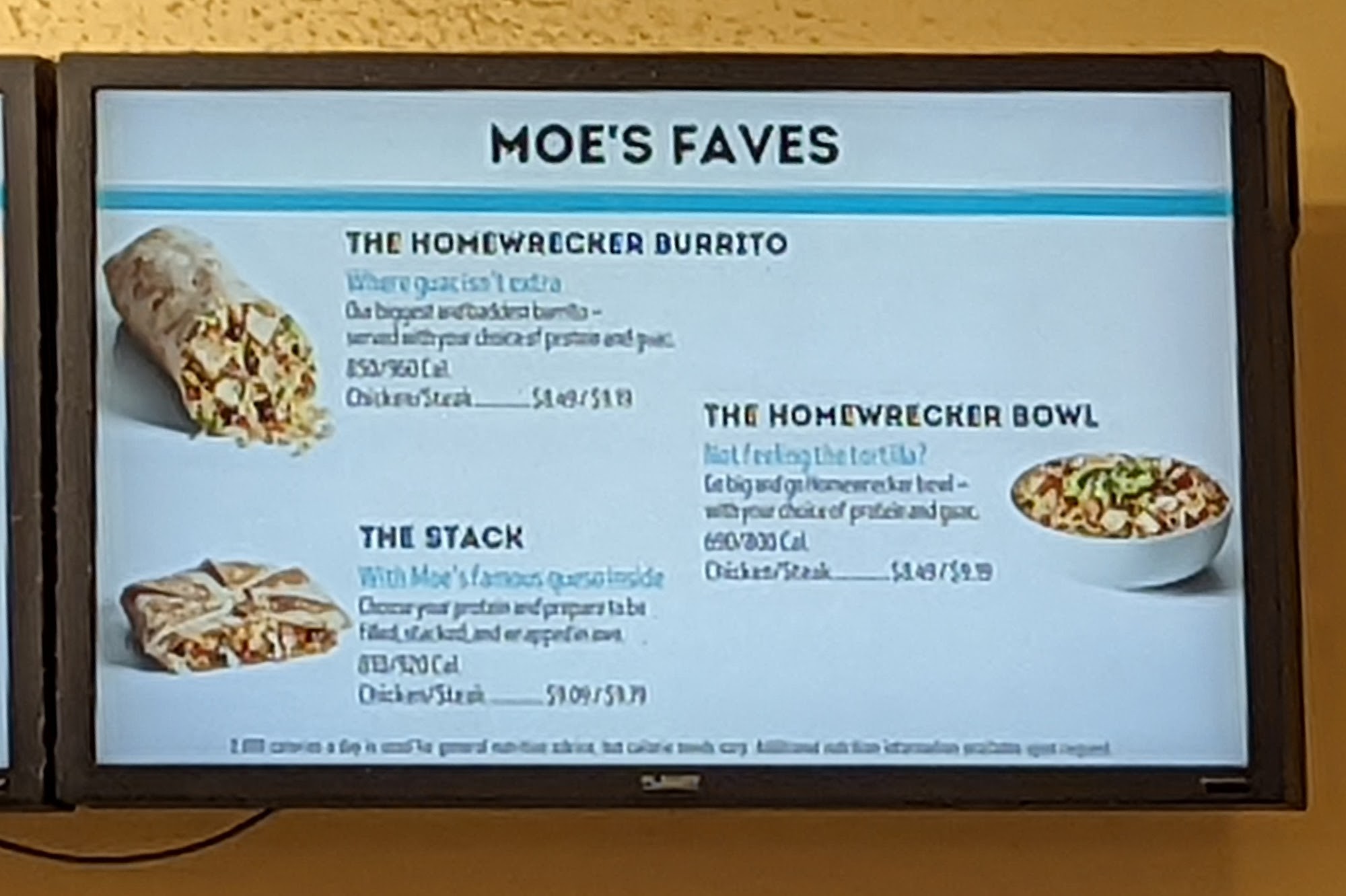 Moe's Southwest Grill Menu