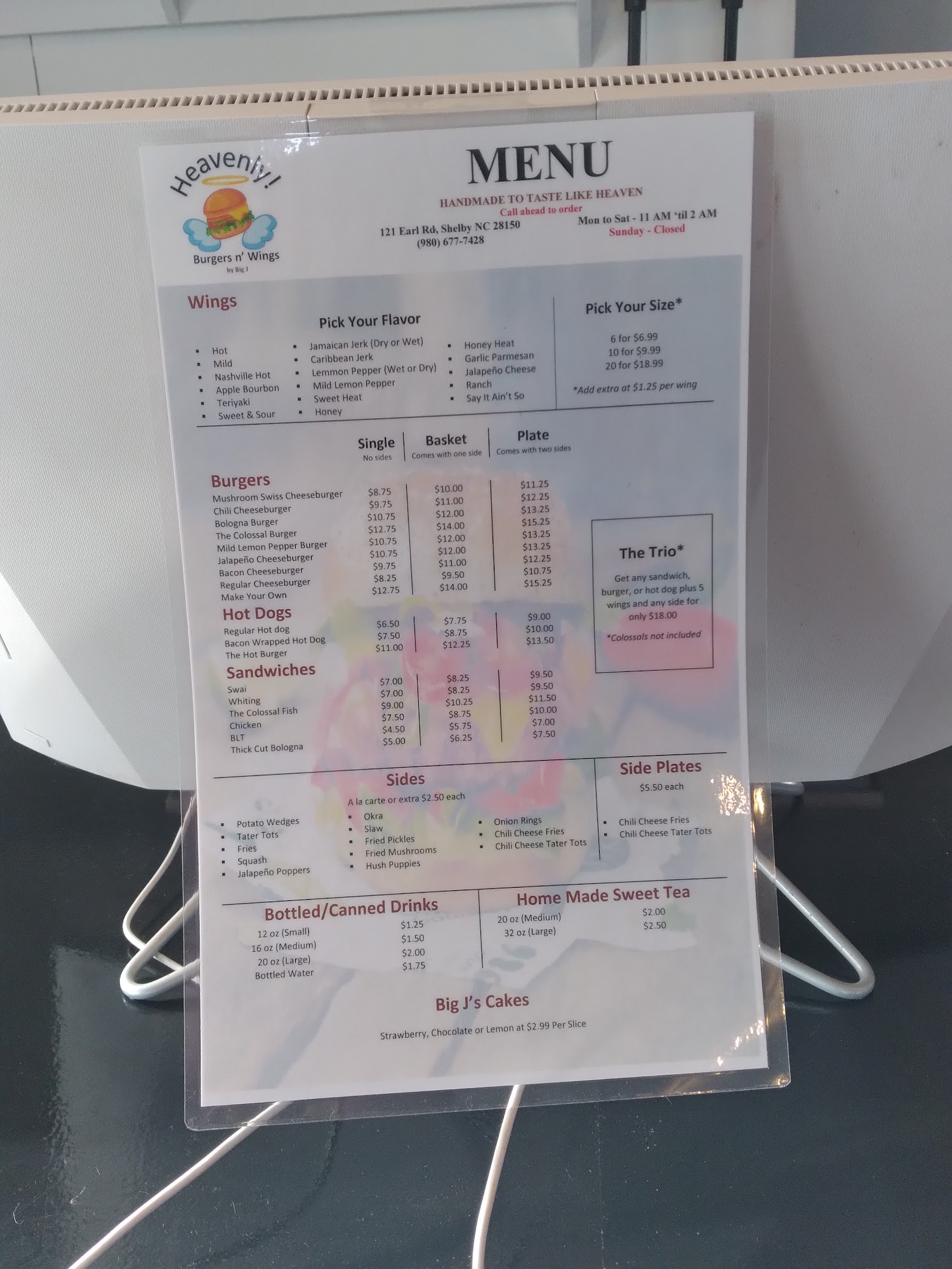 Heavenly Burgers By Big J Menu