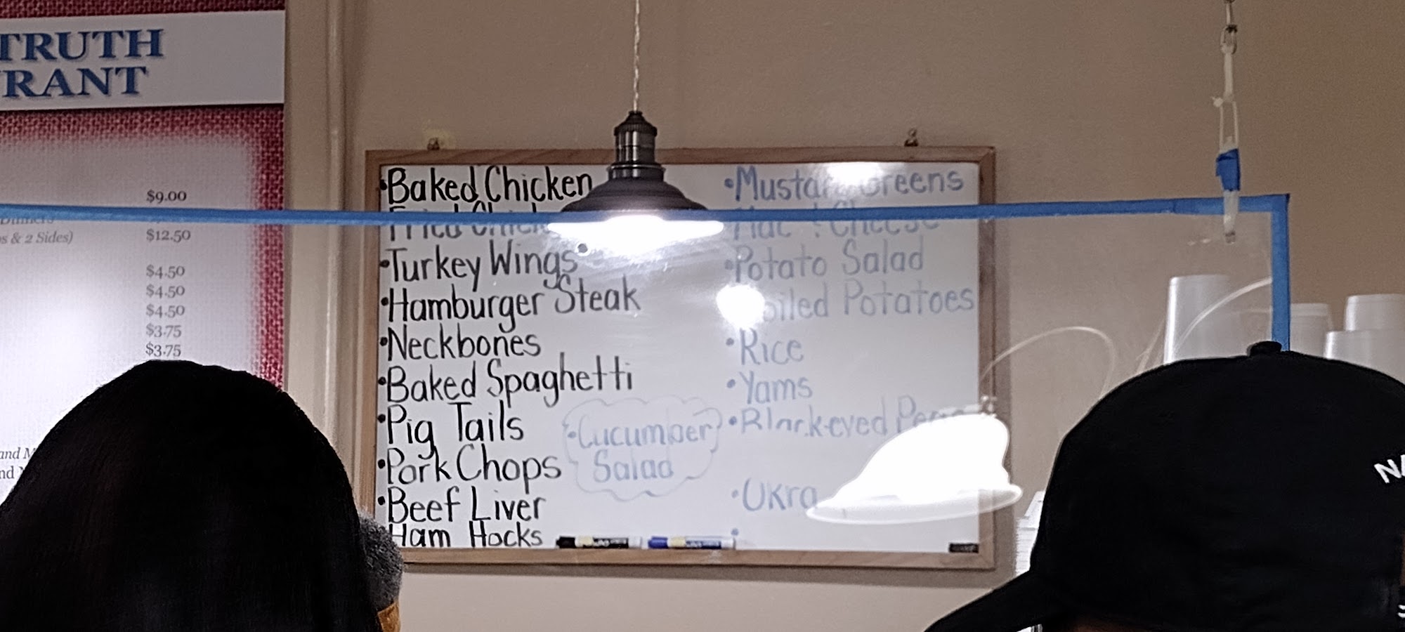 Whole Truth Lunchroom Menu