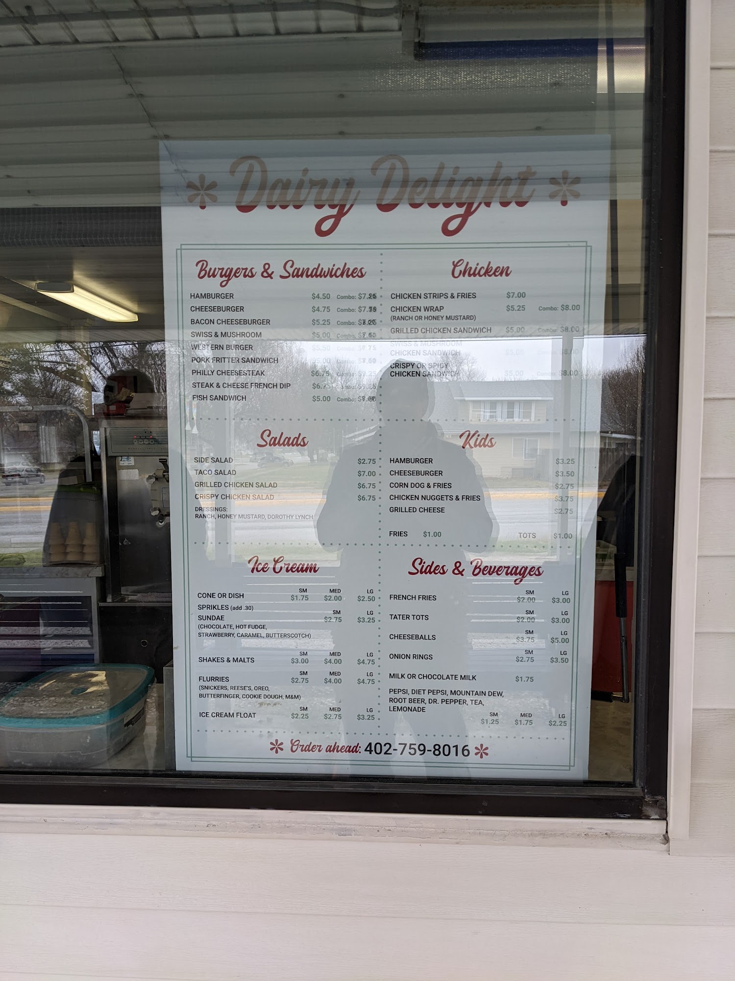 Dairy Delite Menu