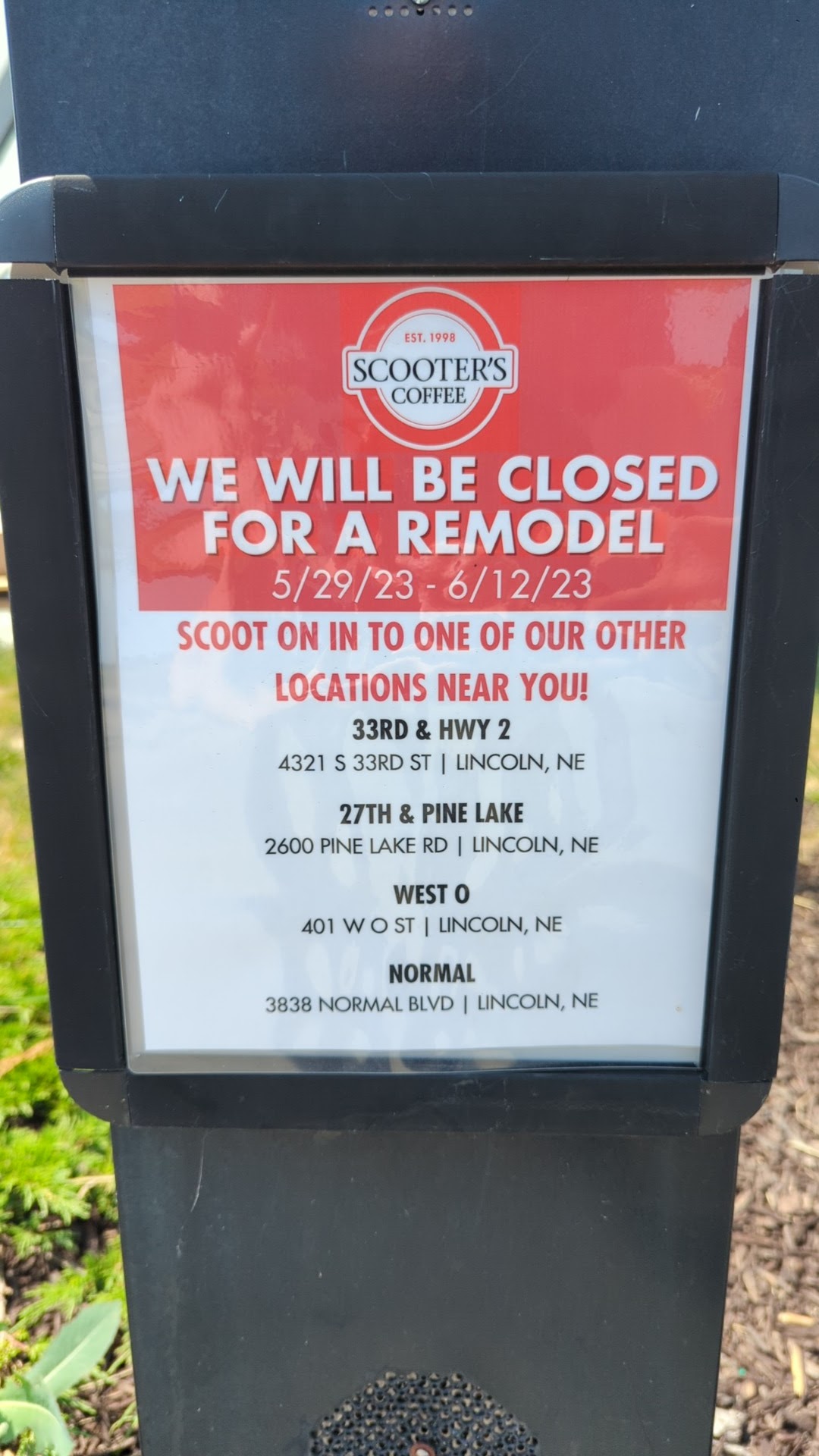 Scooter's Coffee Menu