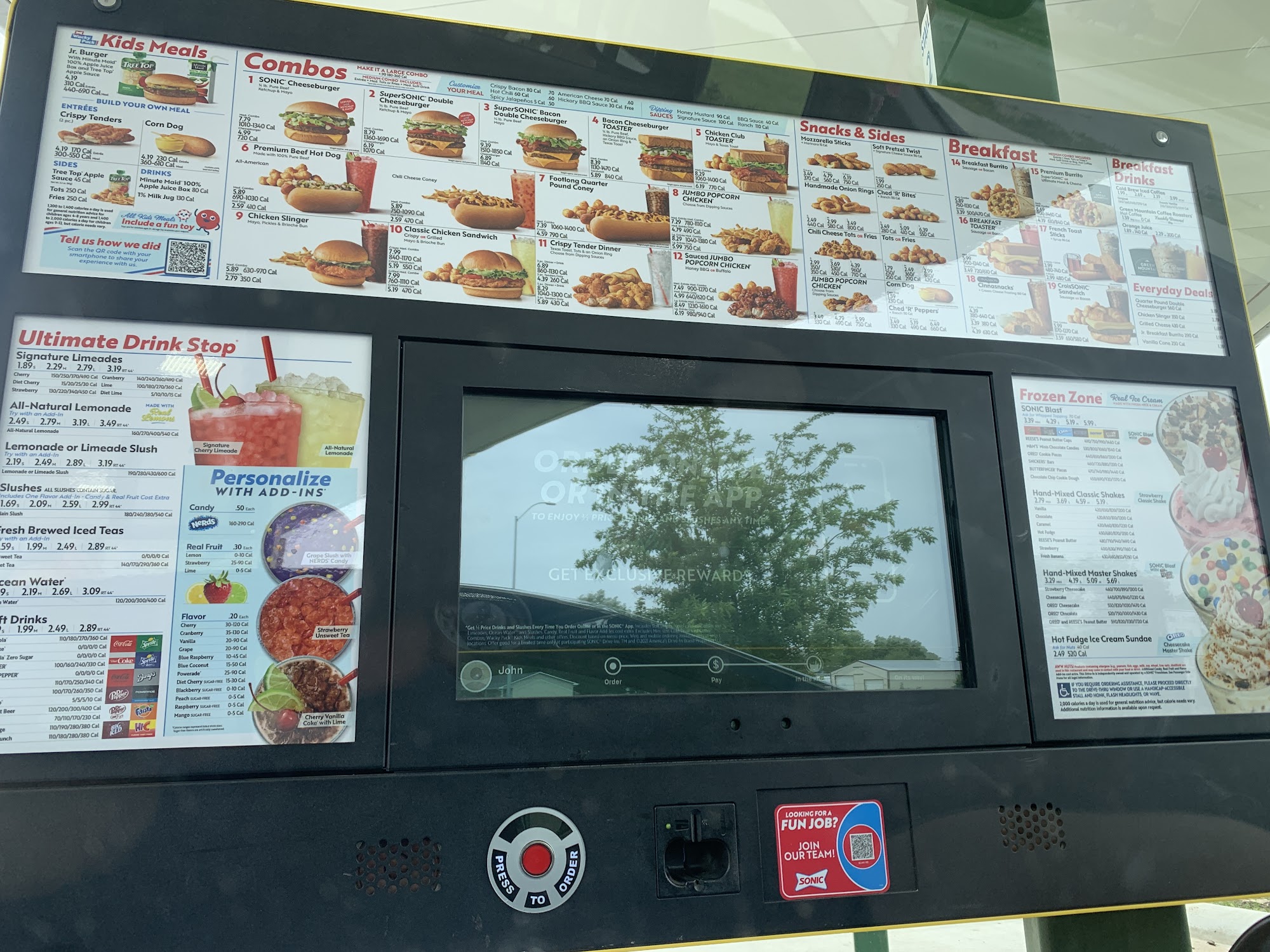 Sonic Drive-In Menu