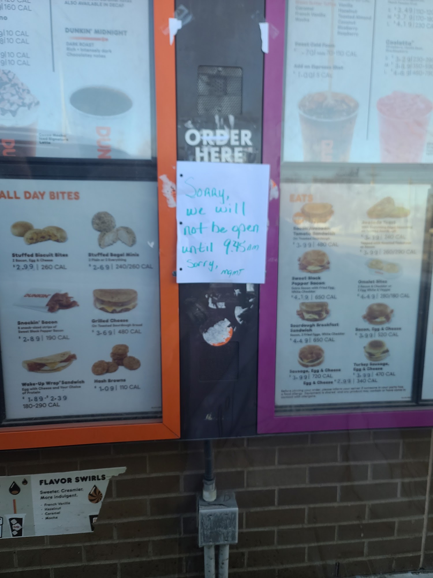 Dunkin' Menu