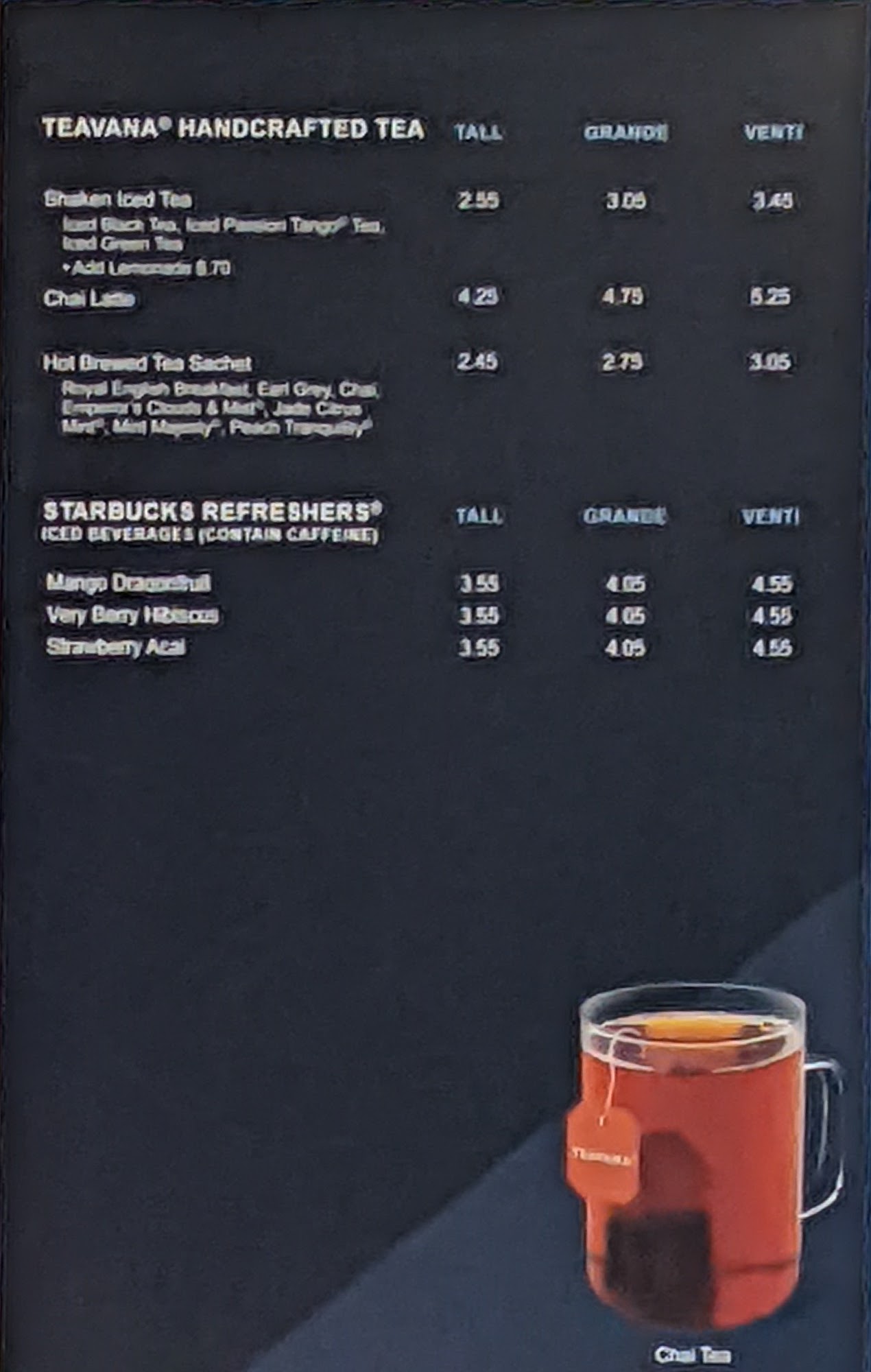 Starbucks Menu