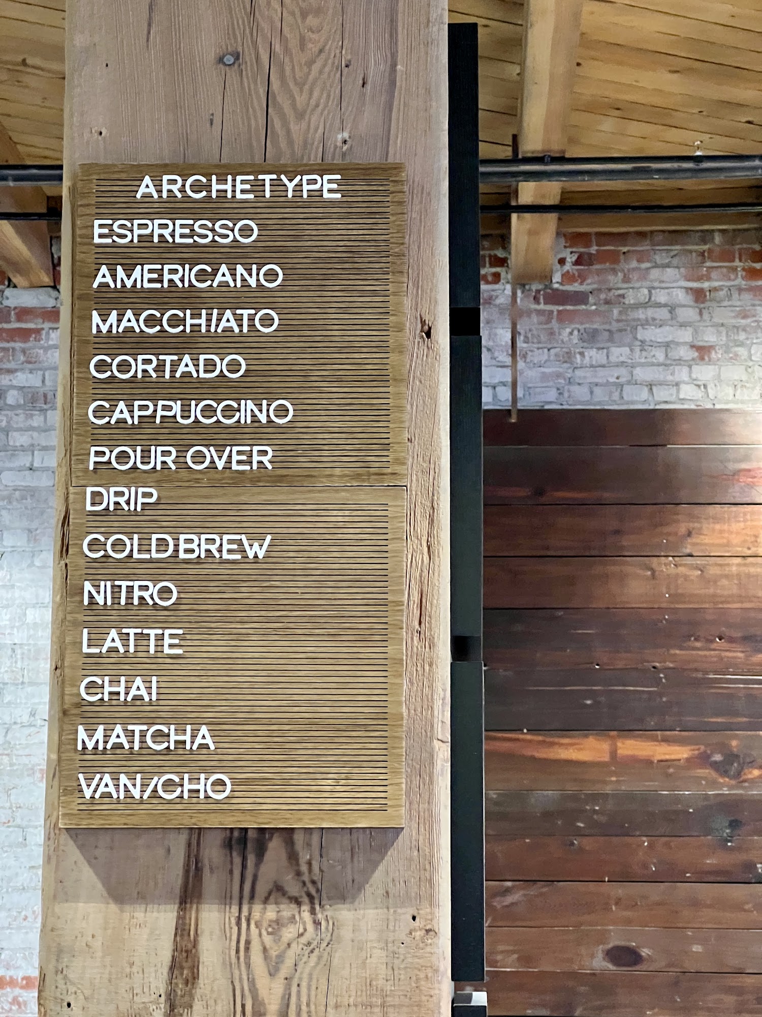 Archetype Coffee Millwork Commons Menu