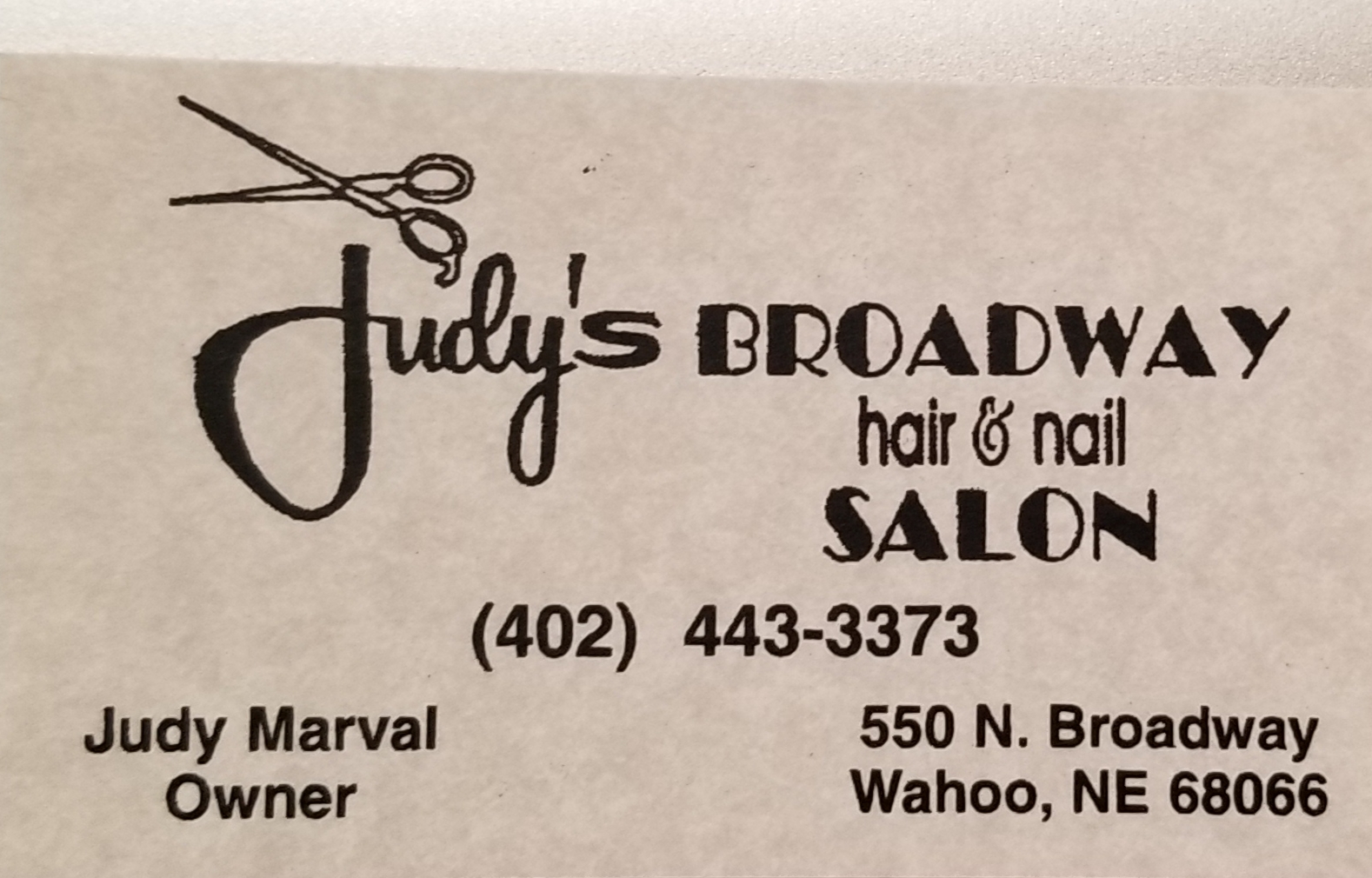 Judy's Broadway Hair Salon 550 N Broadway St, Wahoo Nebraska 68066