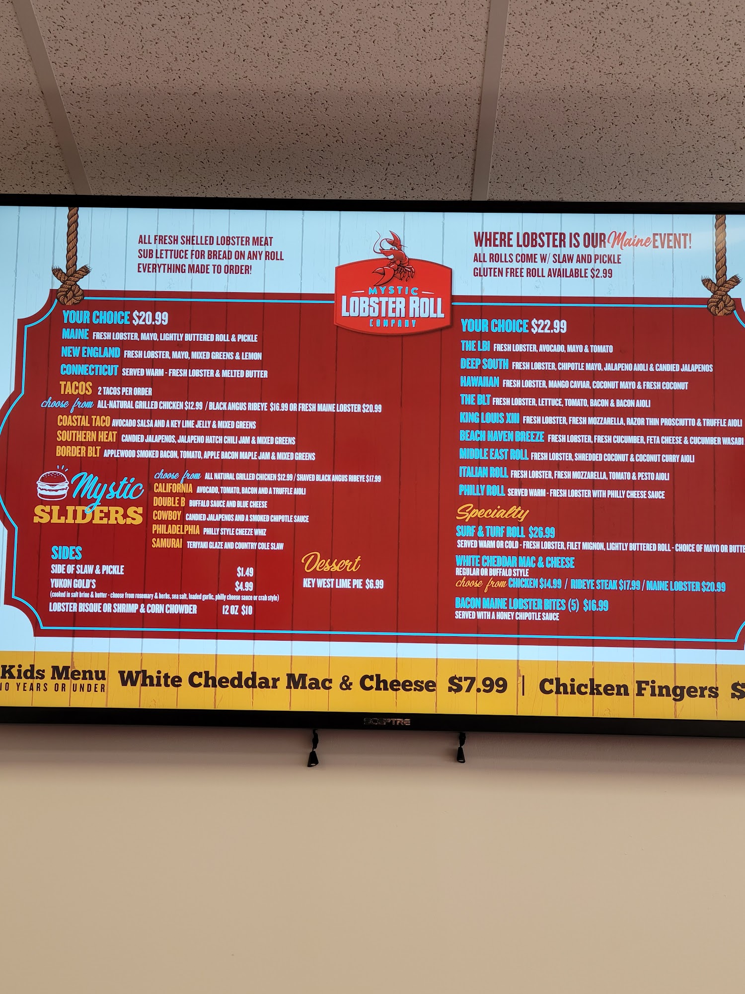 Mystic Lobster Roll Co. Menu