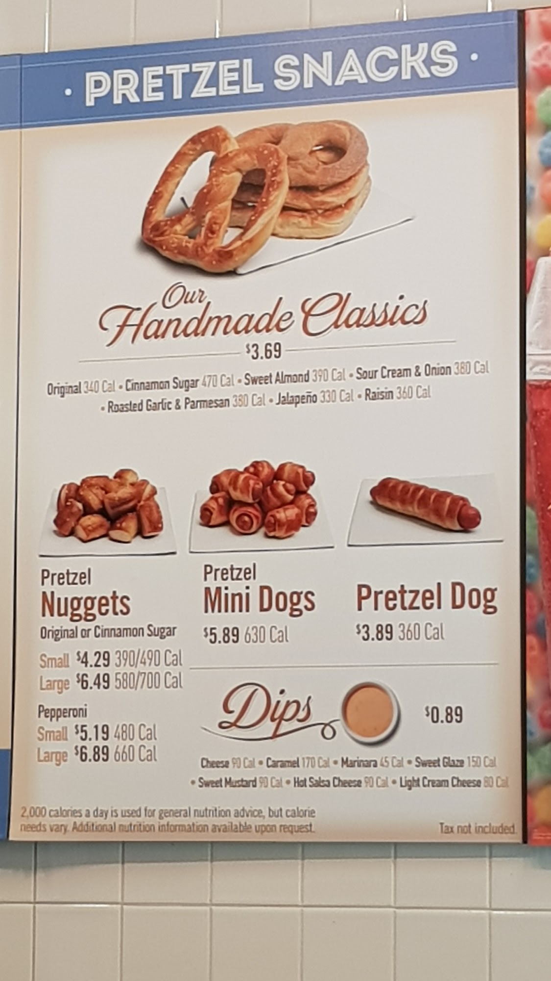 Auntie Anne's Menu