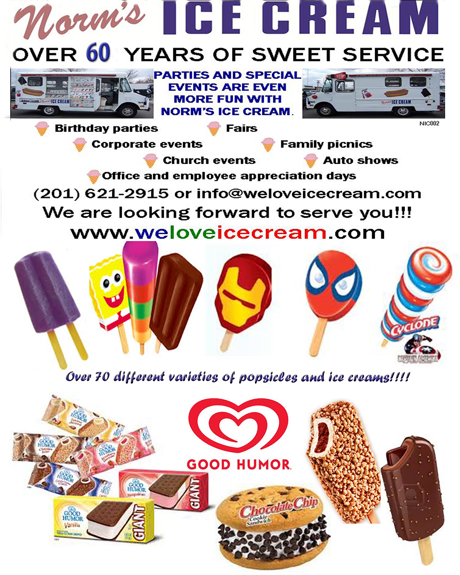 NORM'S ICE CREAM Menu