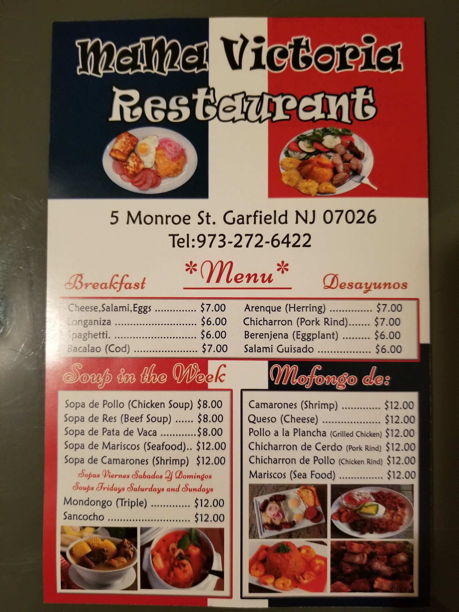 Mamá Victoria Restaurant Menu