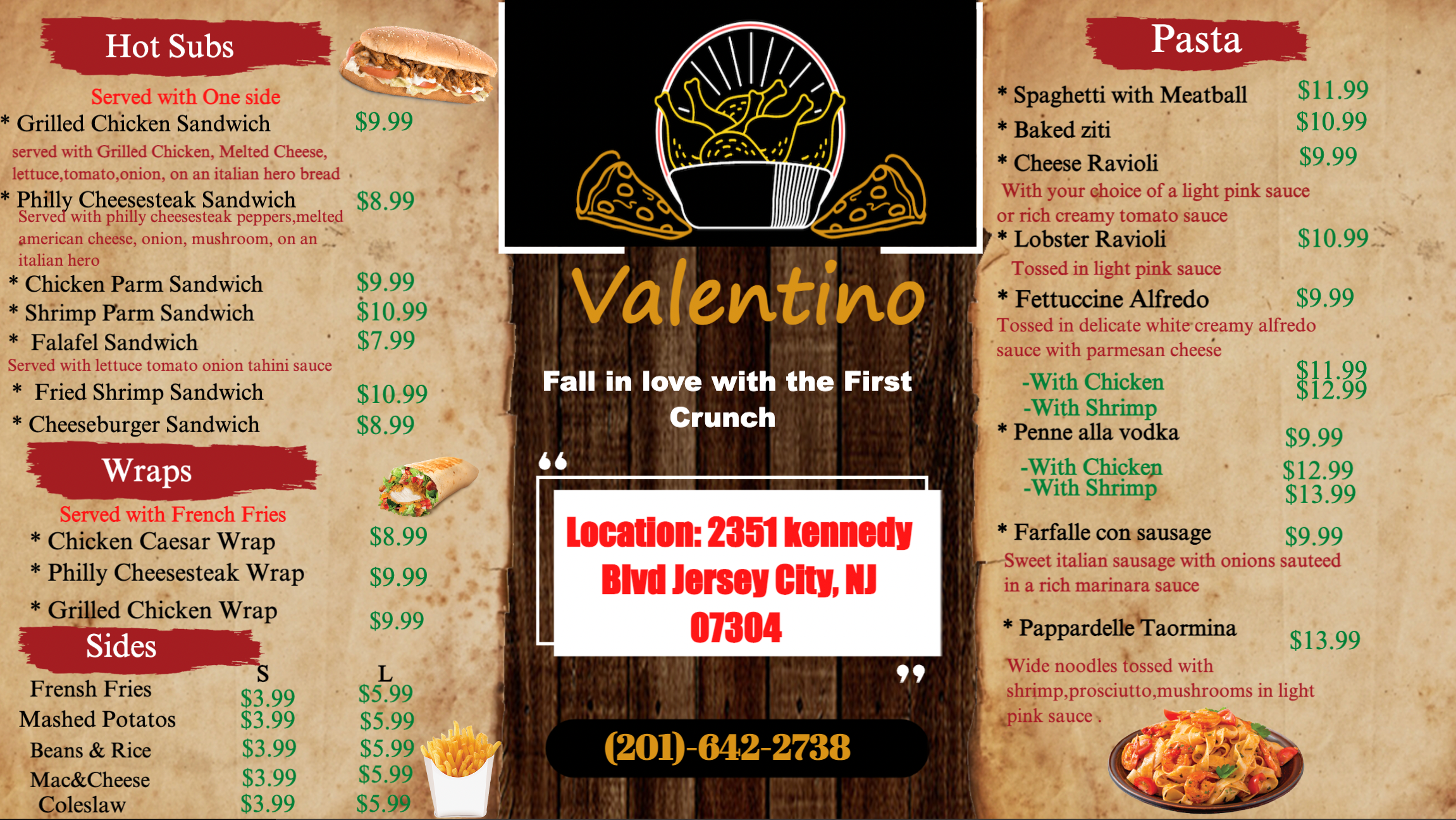 Valentino Pizzeria 2351 John F. Kennedy Blvd, Jersey City, NJ 07304