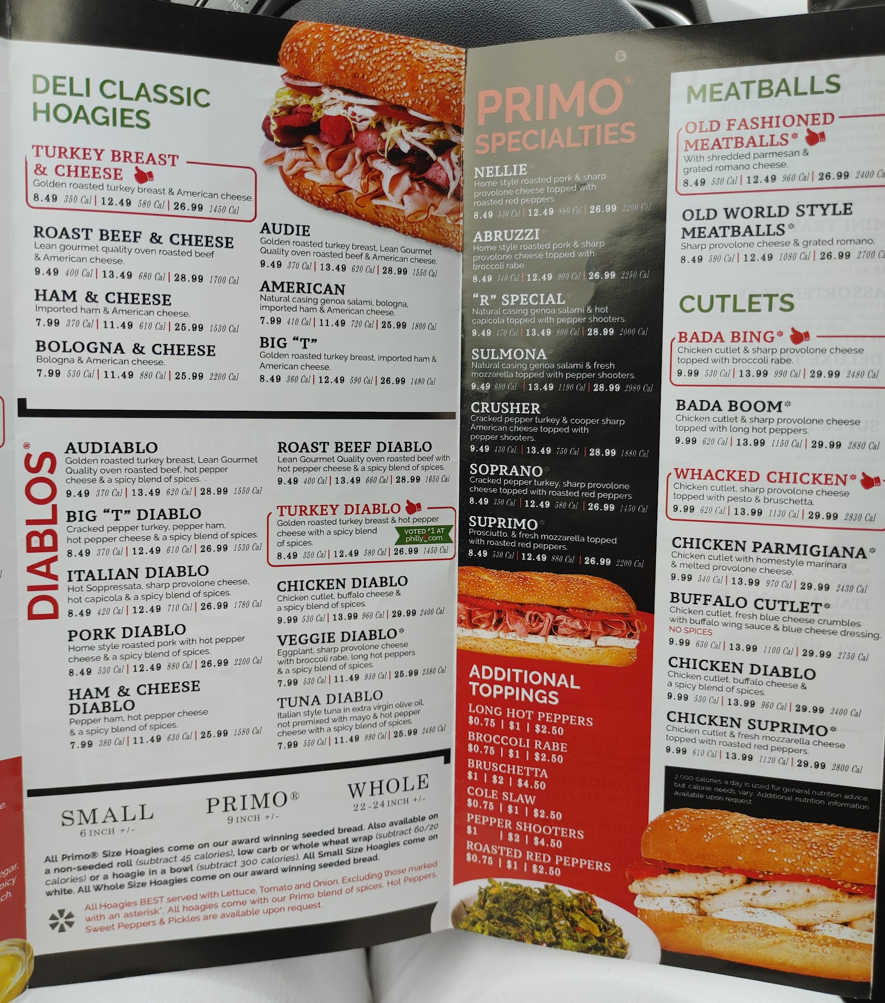 PrimoHoagies Menu