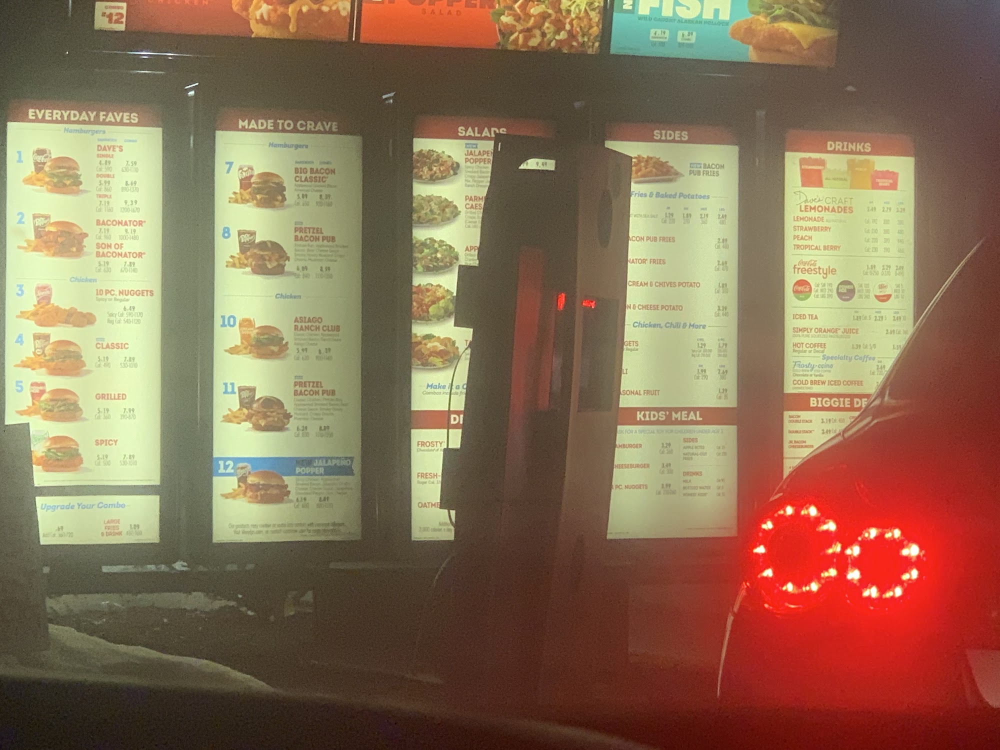 Wendy's Menu