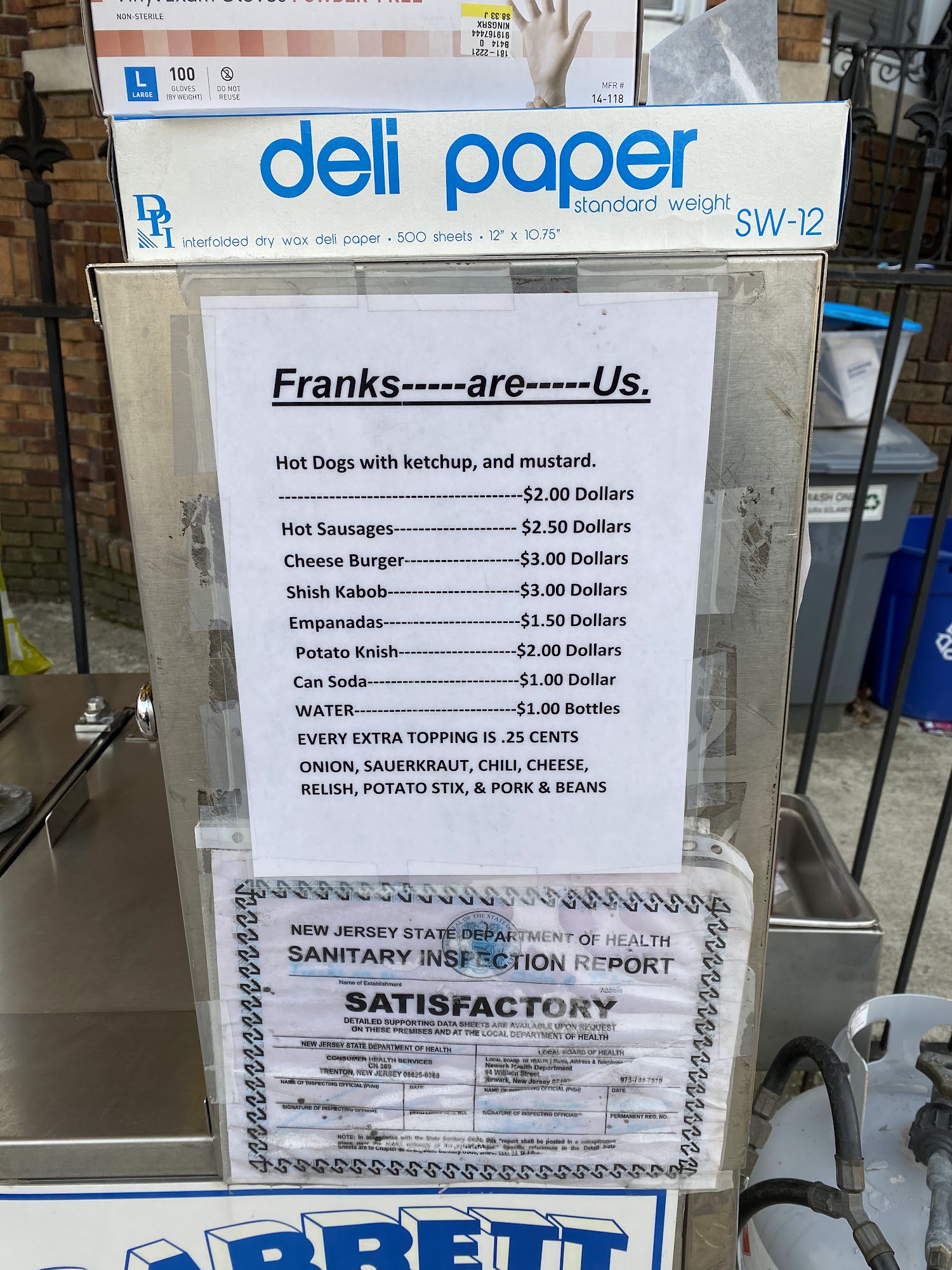 FRANKS - R - Us Menu