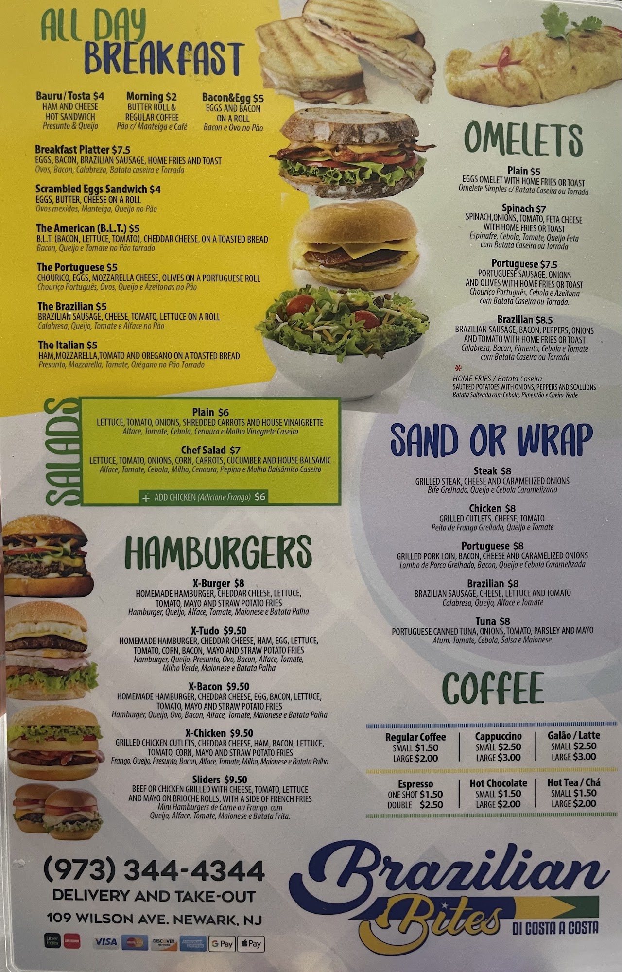 Brazilian Bites Menu