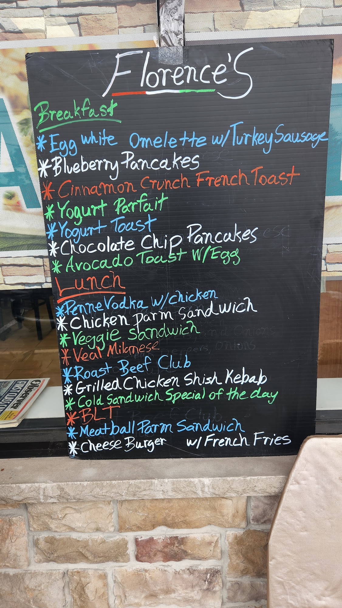 Florence's Bagel Deli & Cafe Menu