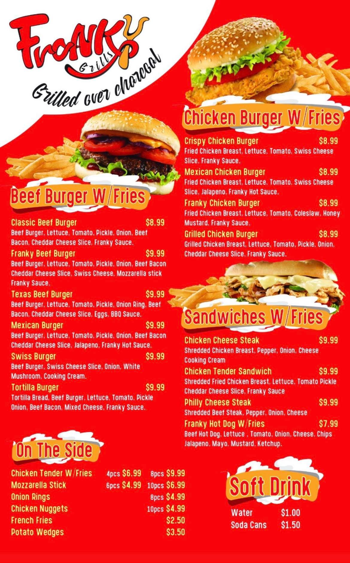 franky grills Menu
