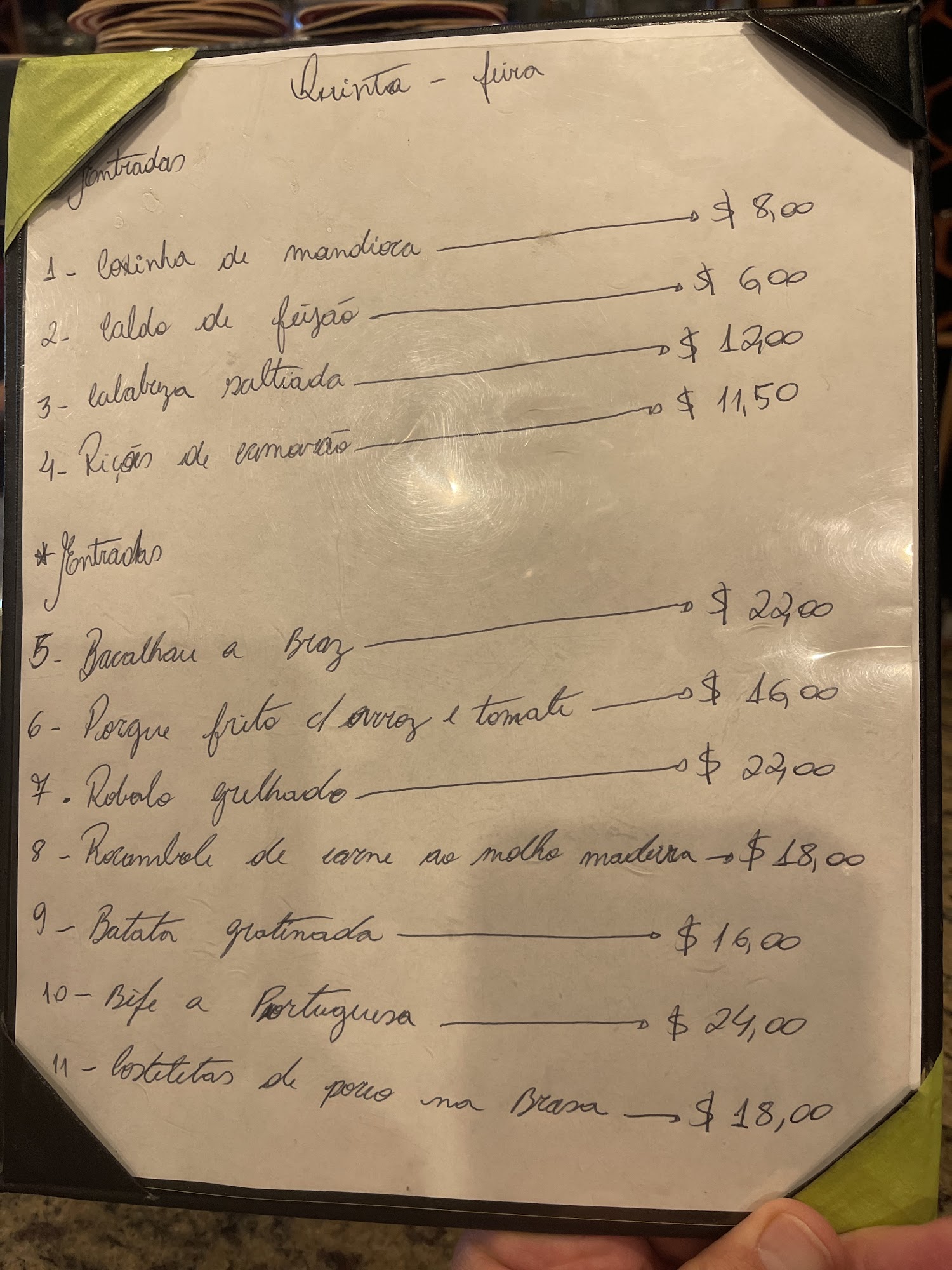 Serrano Restaurant Menu