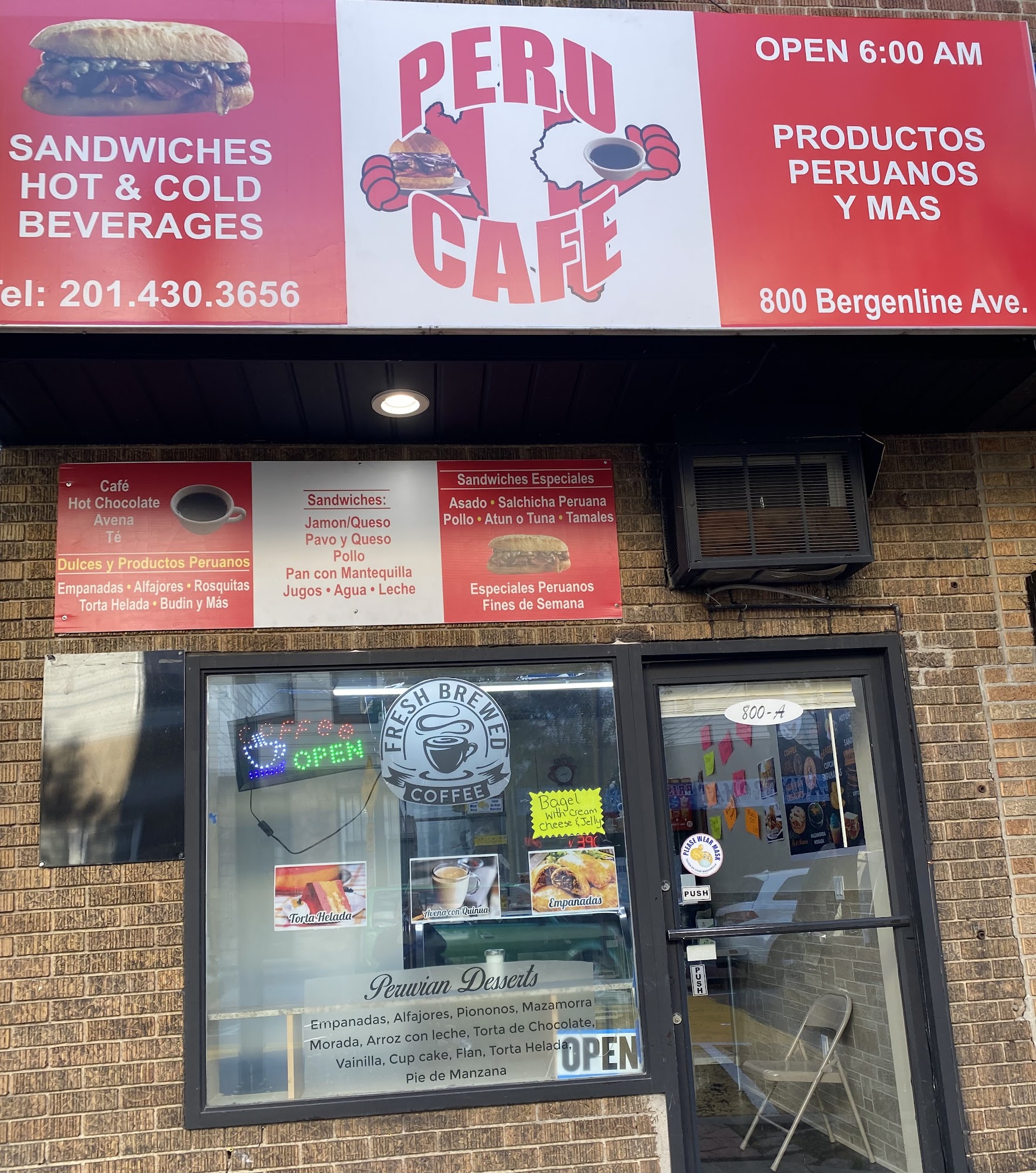 Peru Cafe Menu
