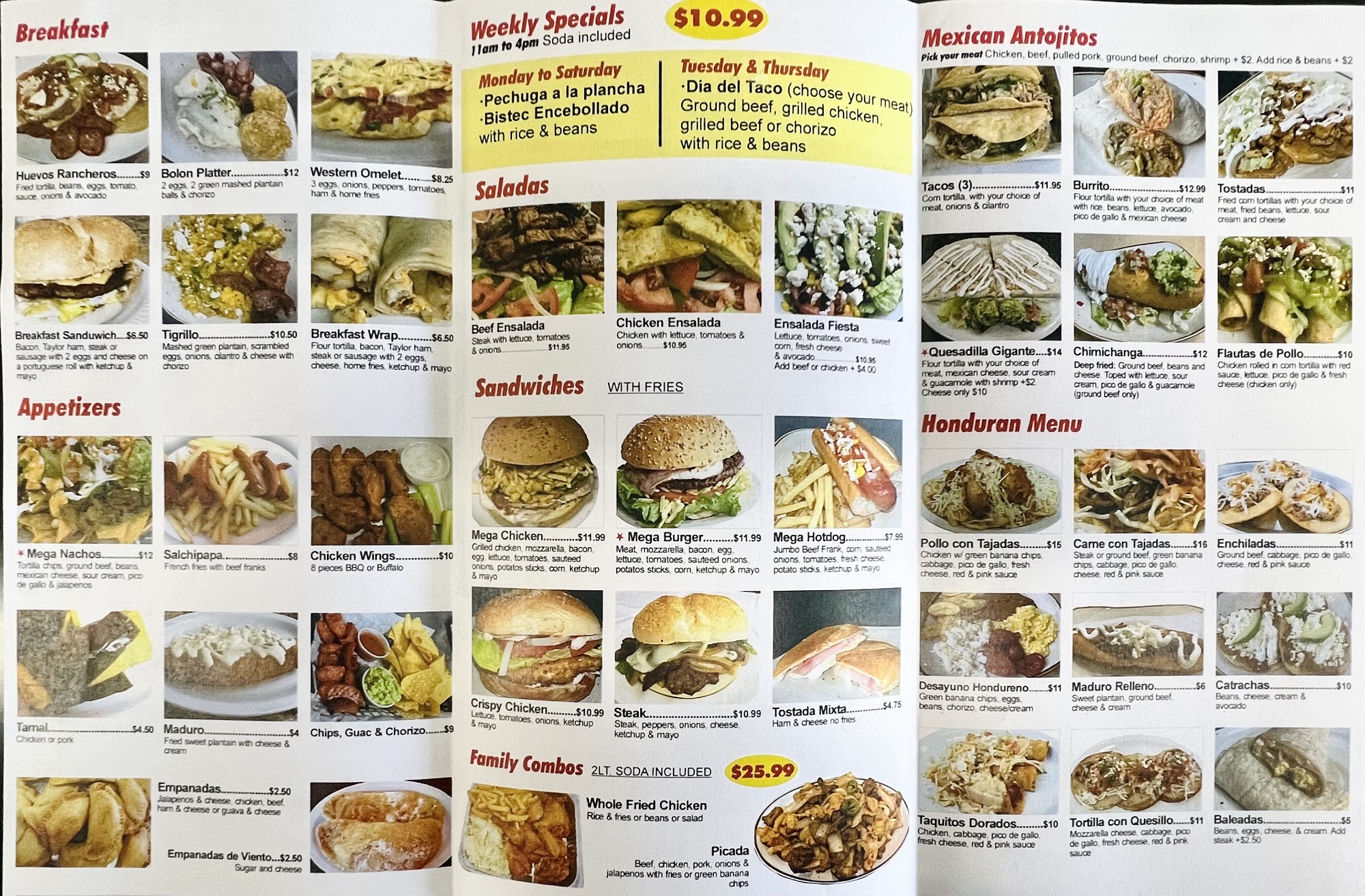Mega Sabor Menu