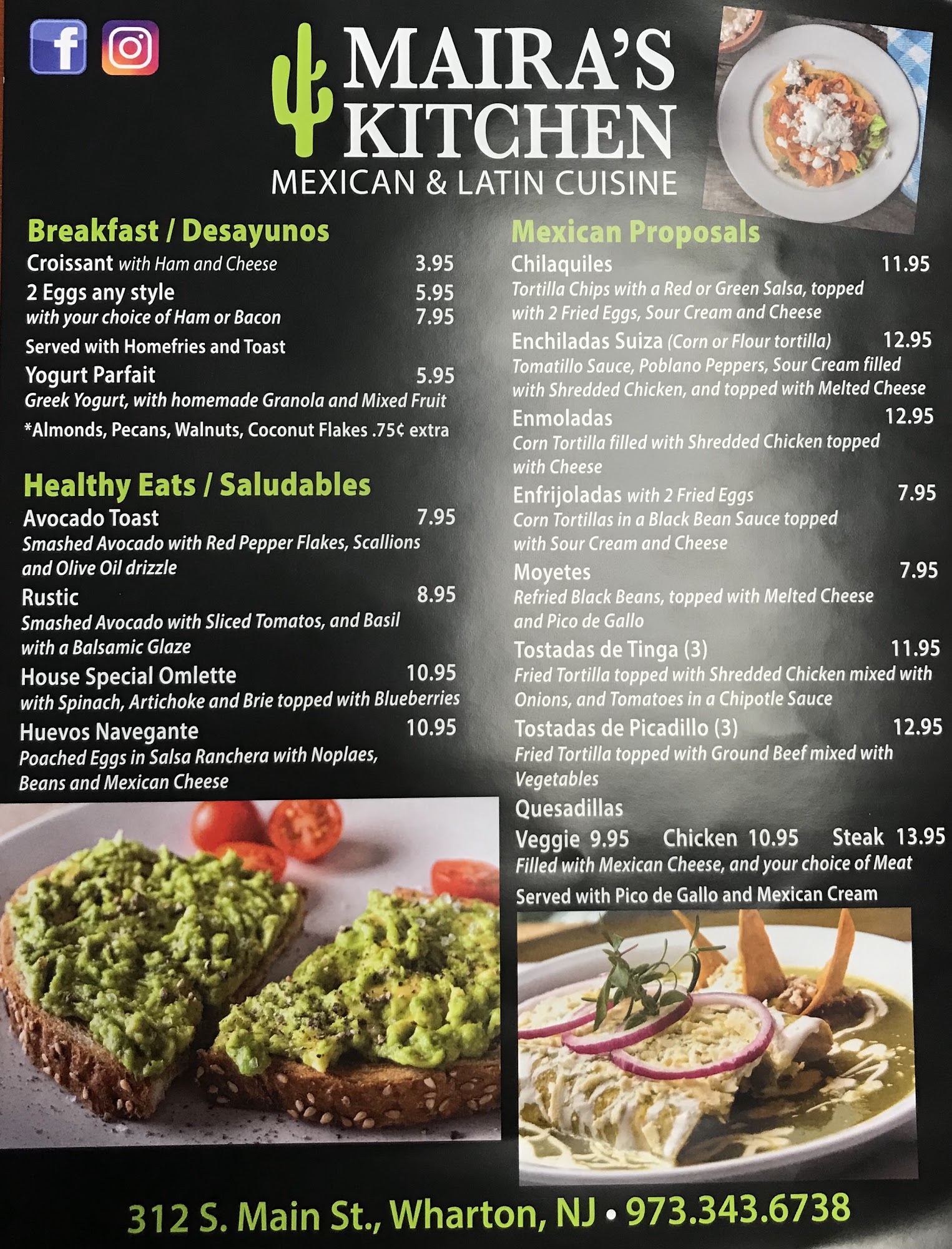 Maira's Kitchen Menu