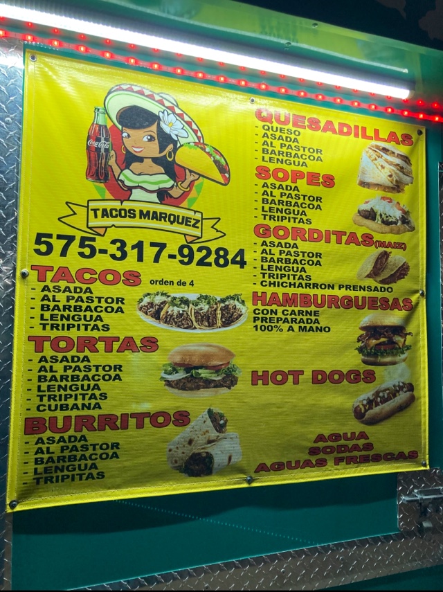 Tacos Marquez Taco Truck Menu
