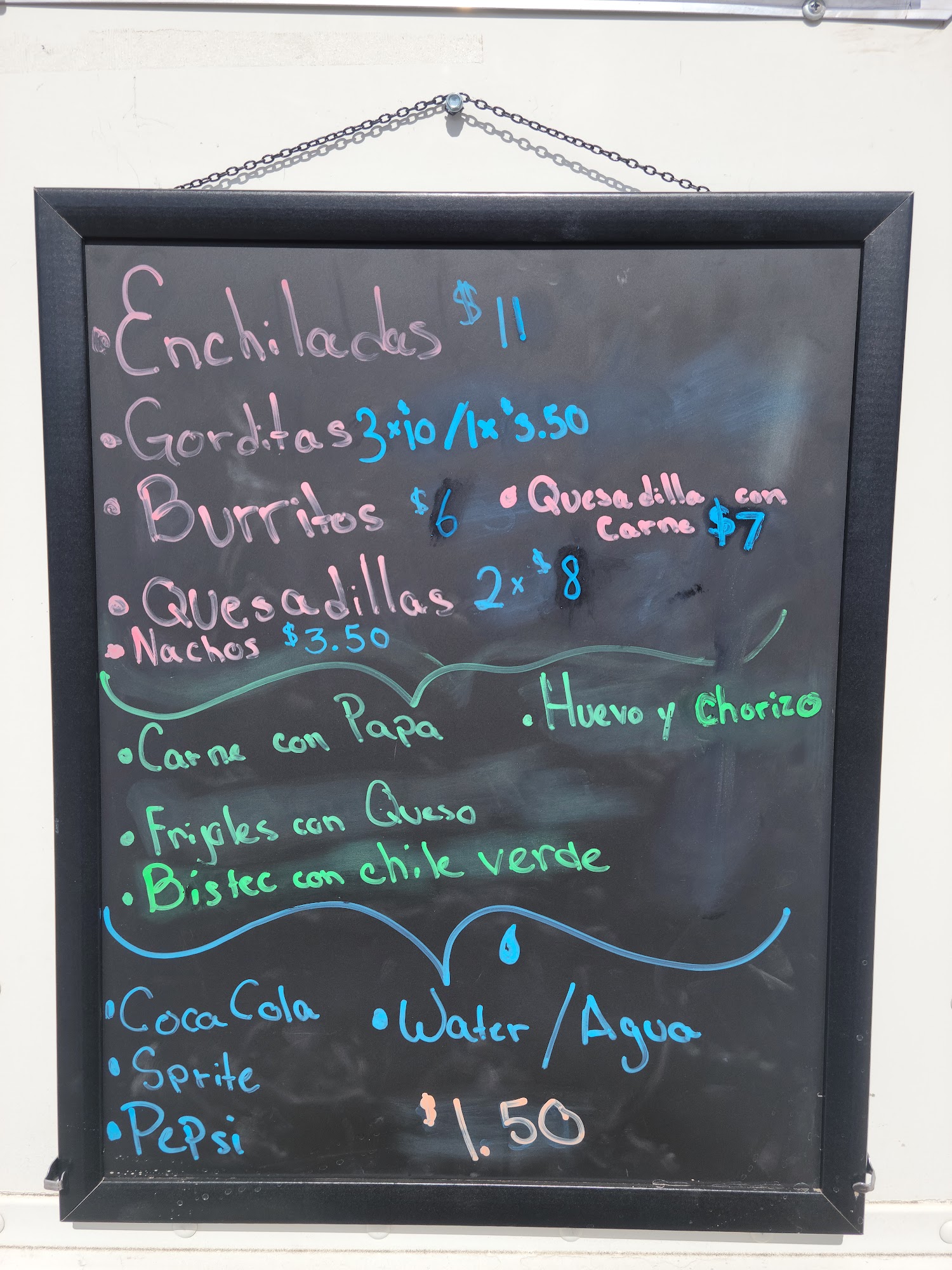 La Enchilada Food Truck Menu