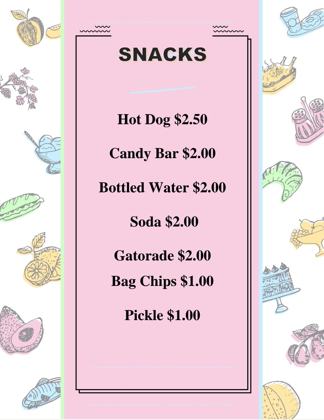 Chill Spot LLC Menu