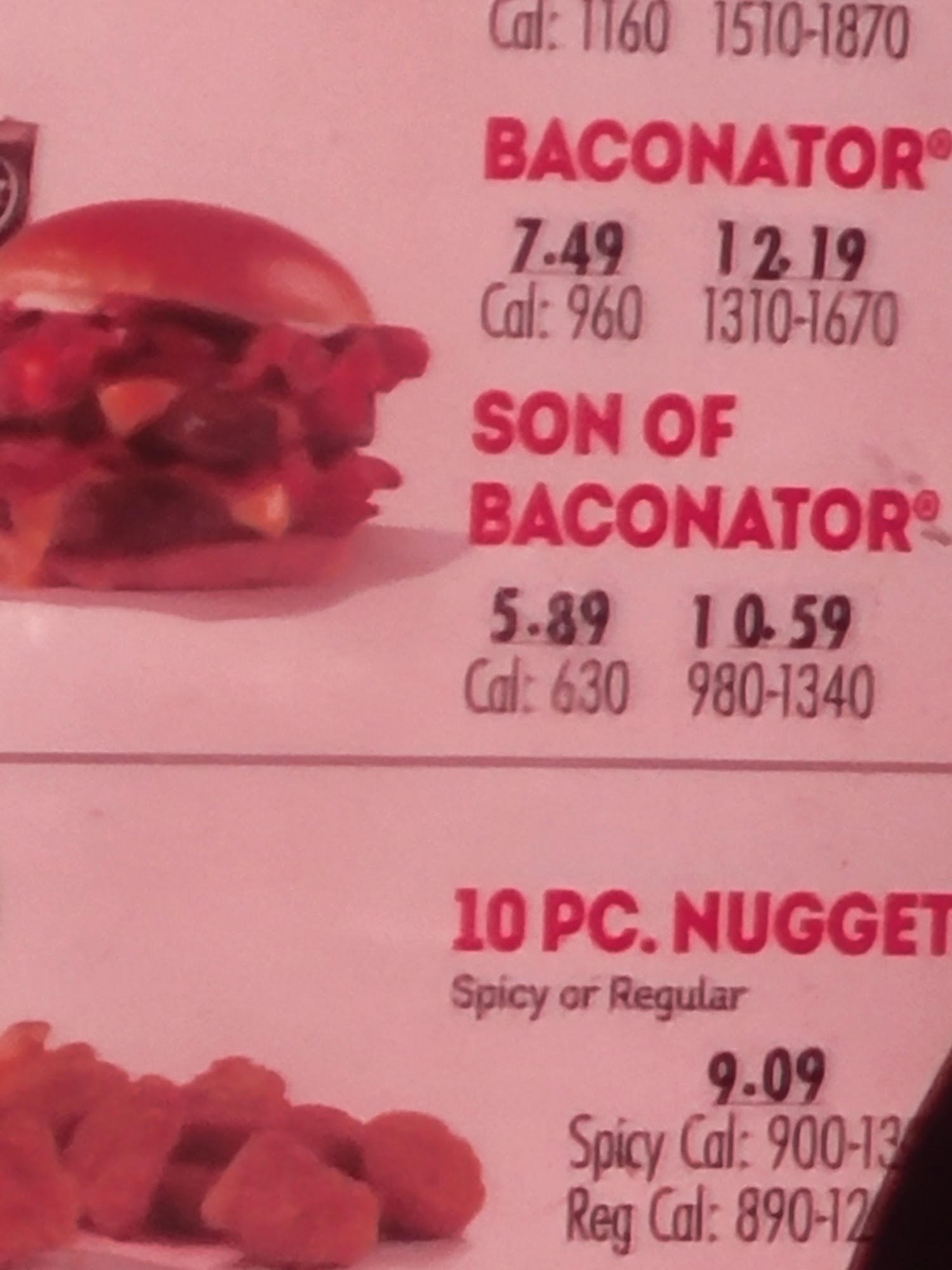 Wendy's Menu