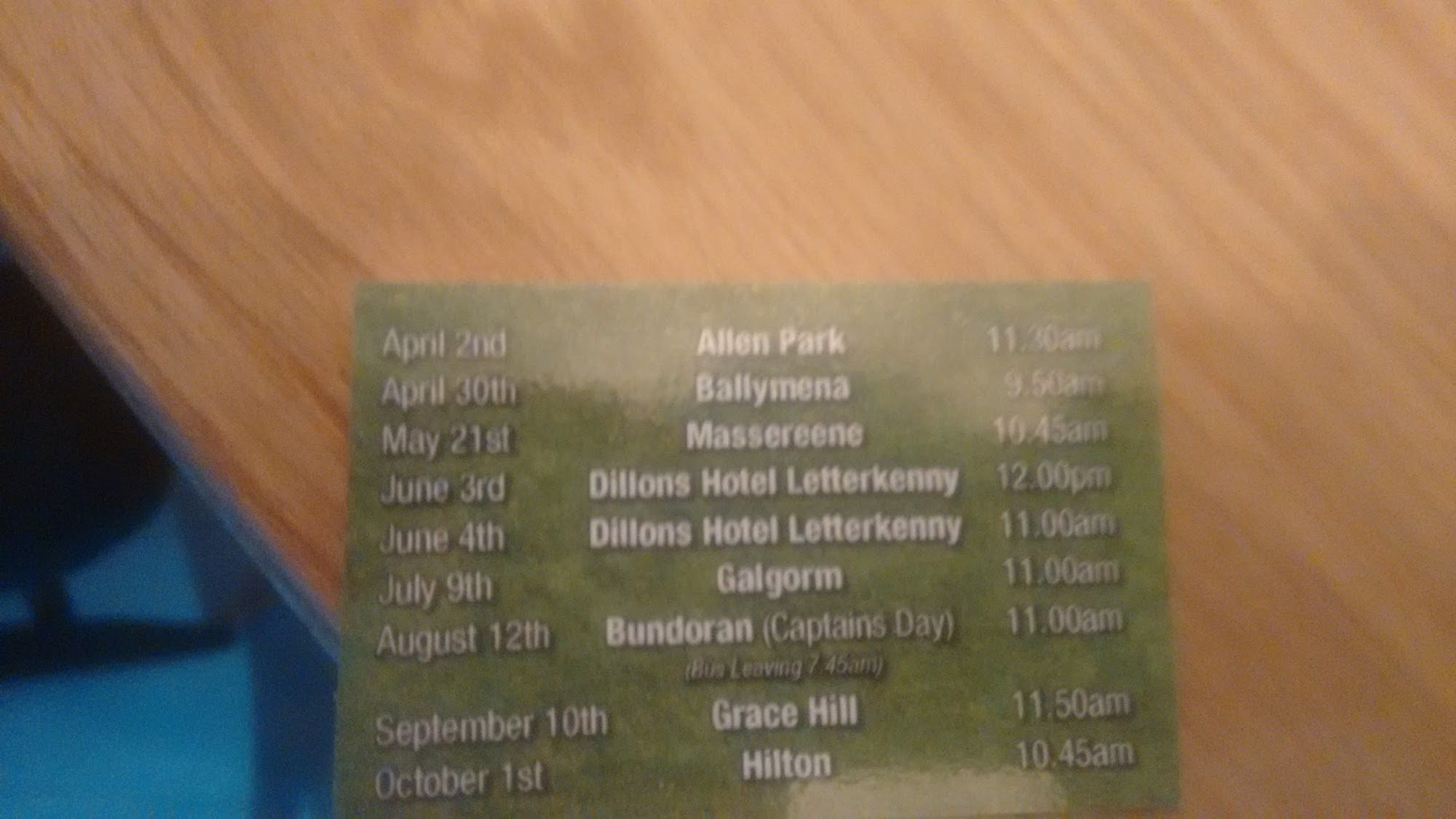 Marrions Bar & Off Licence Menu