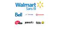 Walmart Sans-Fil Bell, Virgin, Rogers, Fido, Telus, Koodo