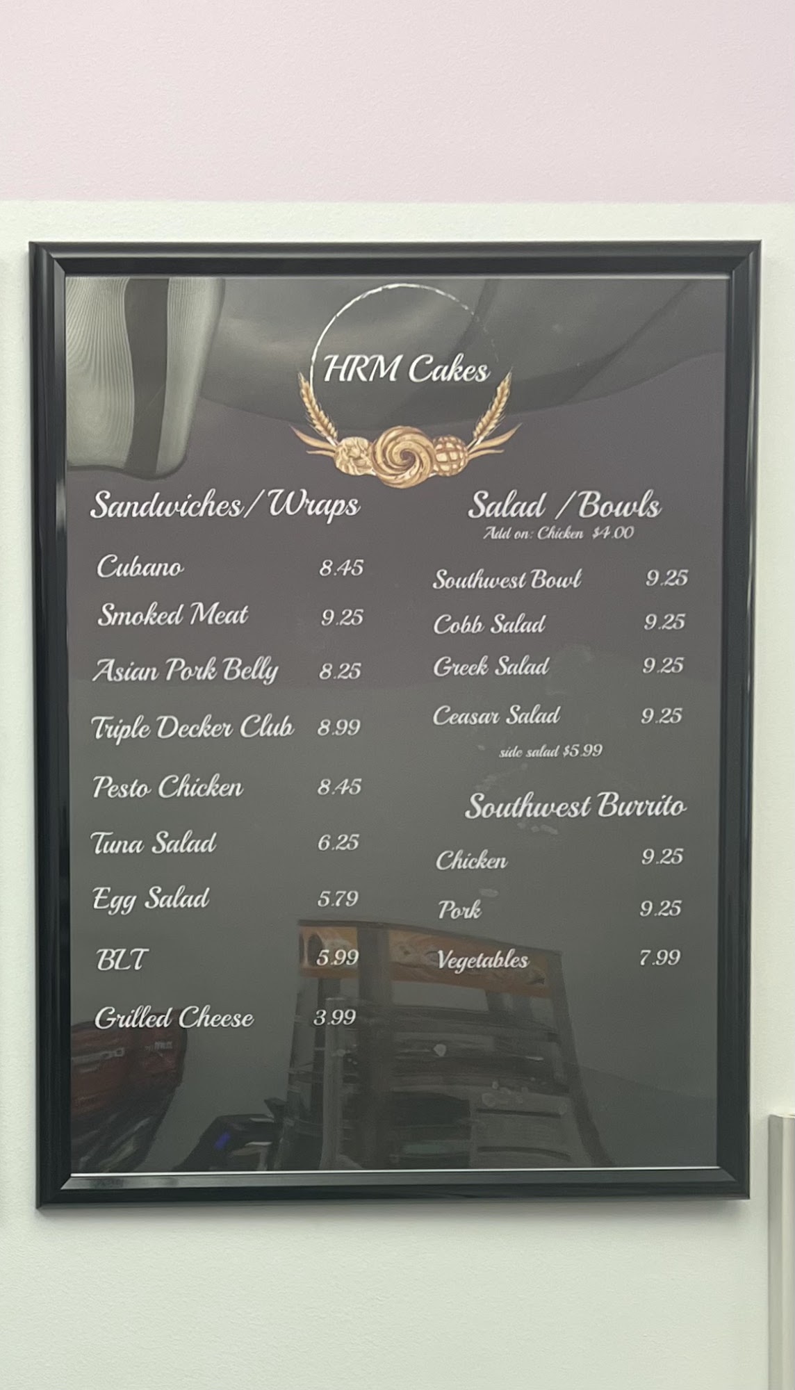 HRM cakes & catering Menu