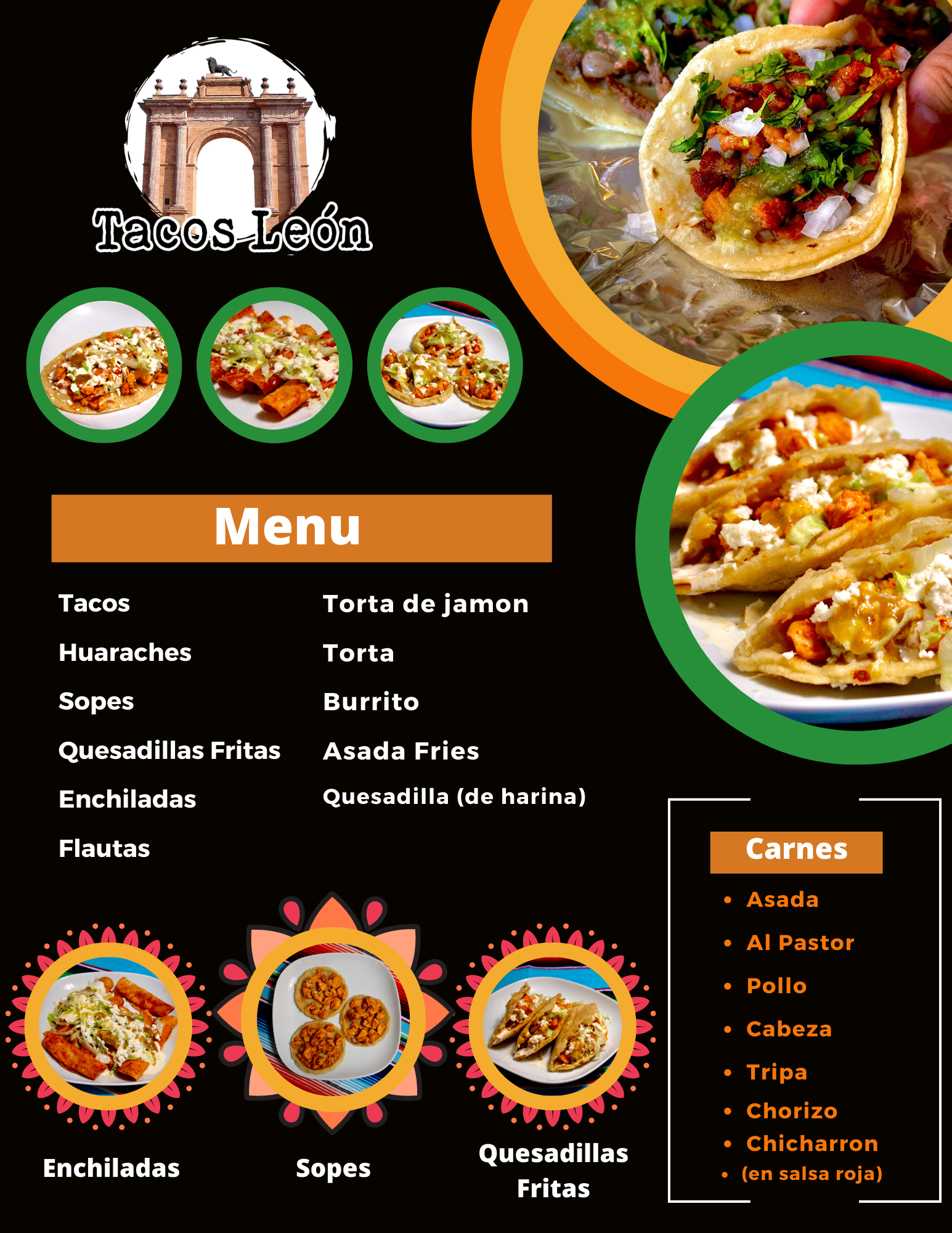 Tacos Leon Menu