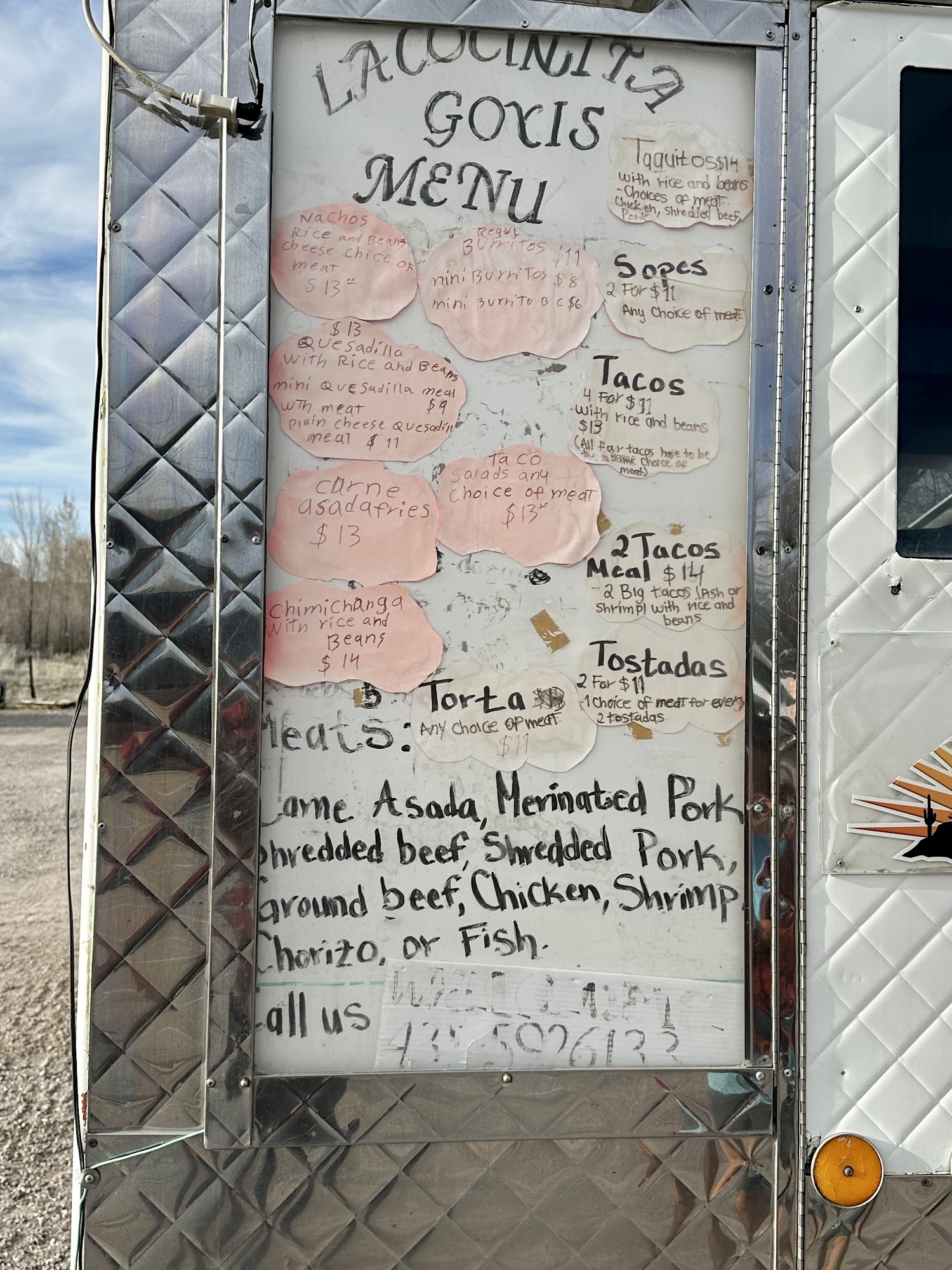 La Cocinita Goyis Menu