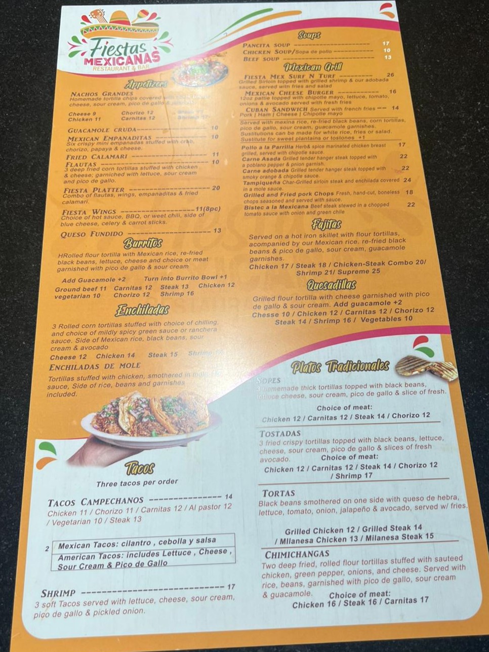 Bukanas Menu