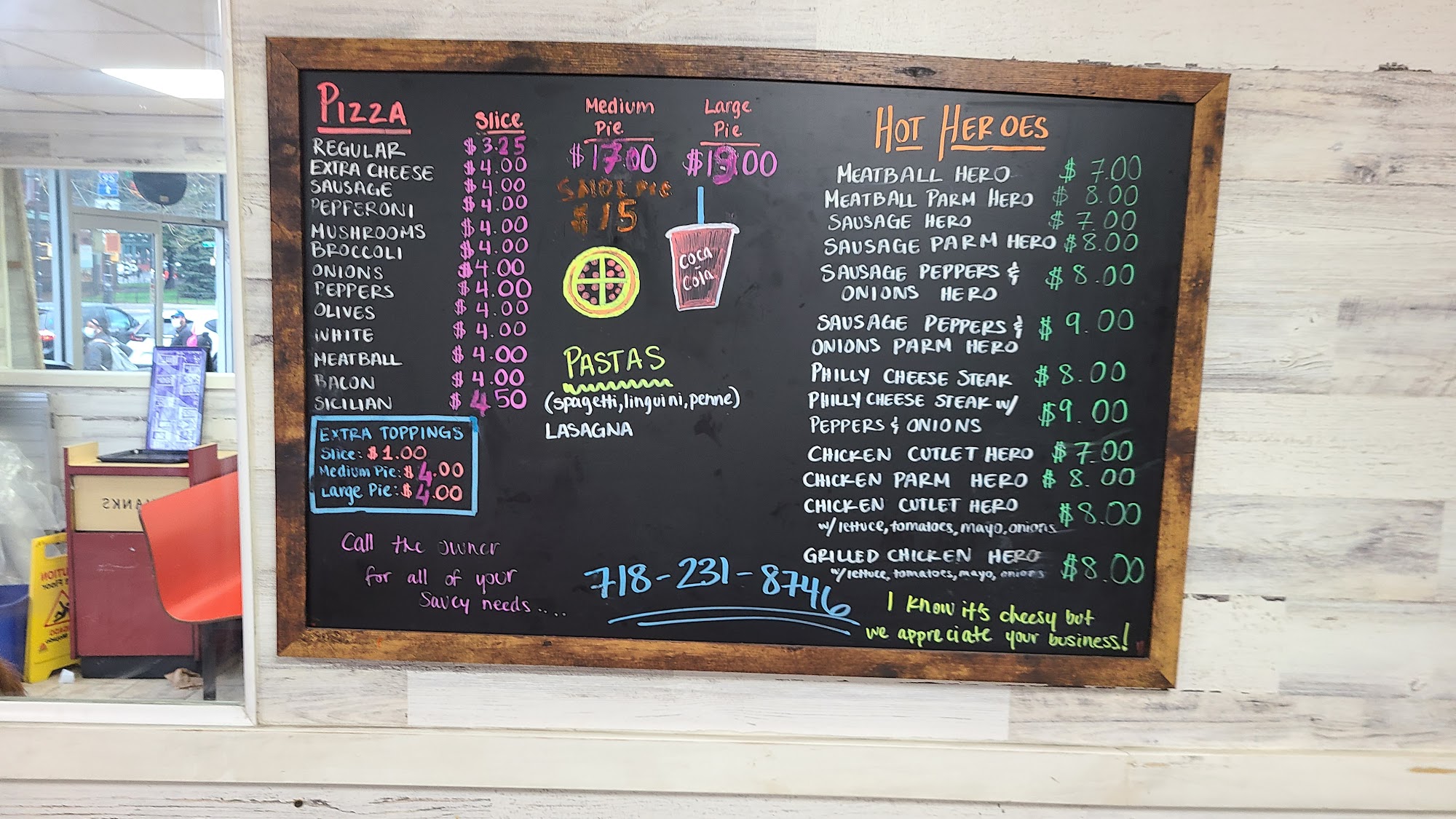 Benny's Famous Pizzeria Menu