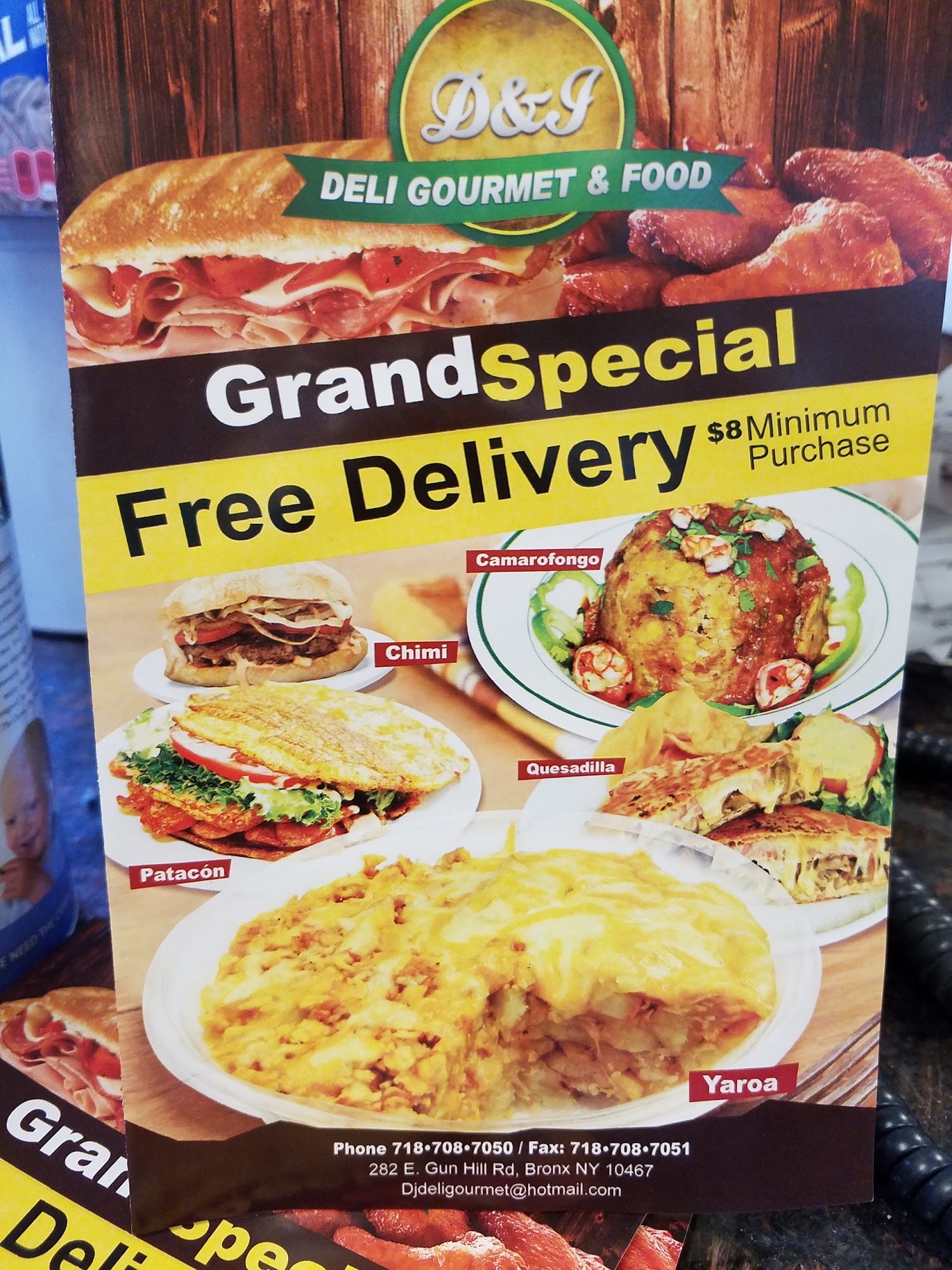 D&J Deli Gourmet & Food Menu