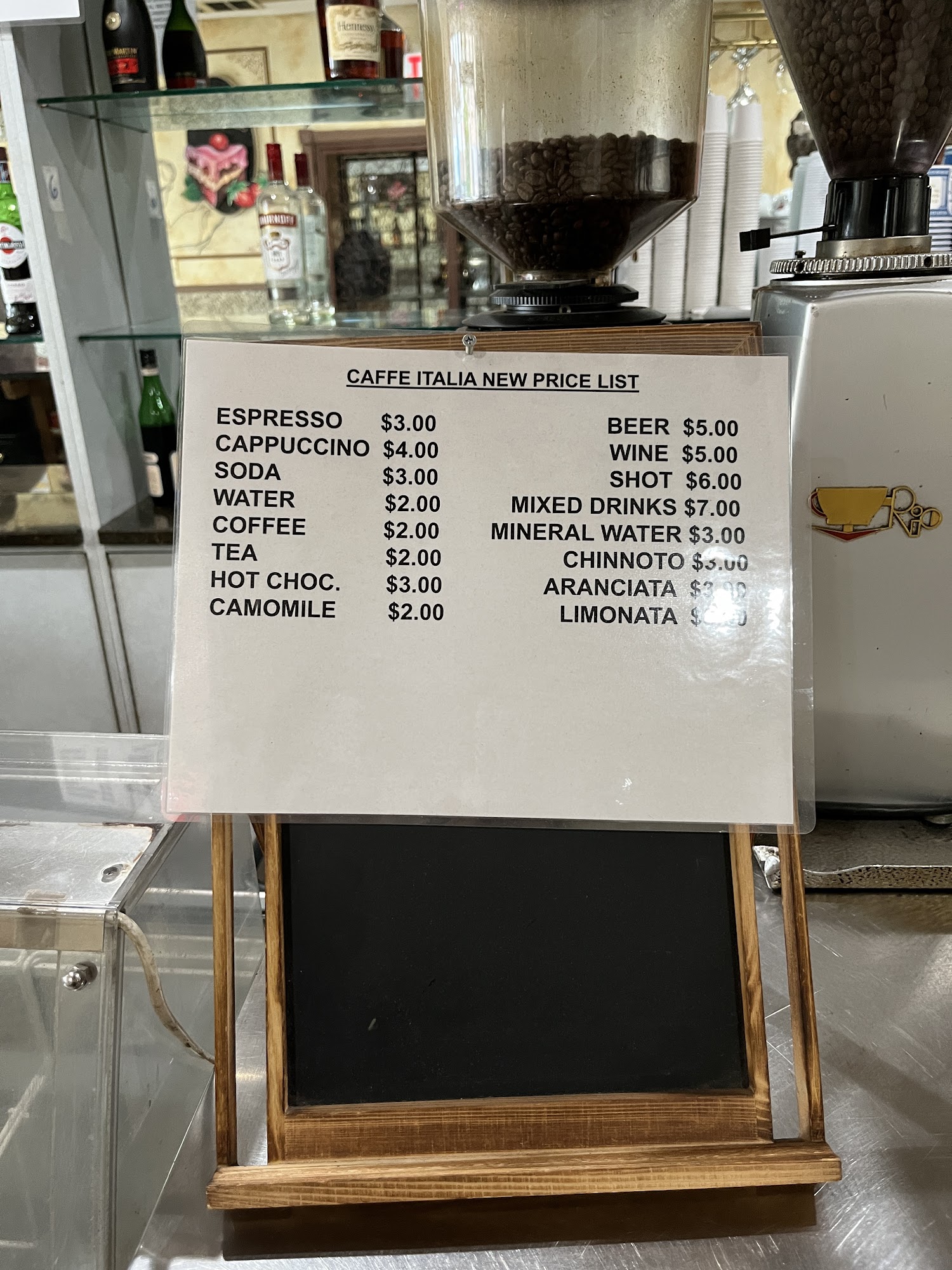 Caffe Italia Menu