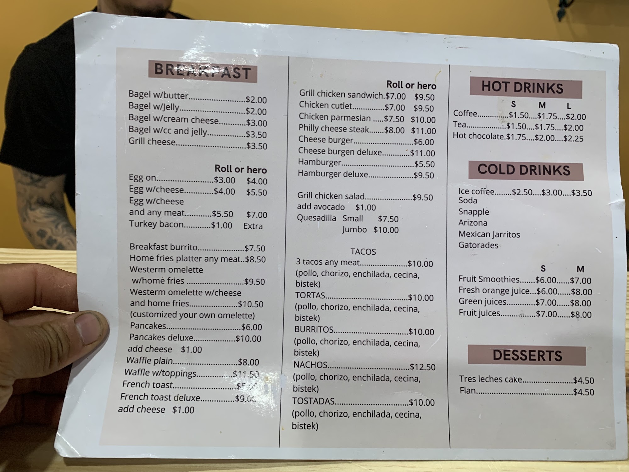 Eden Coffee Shop Menu