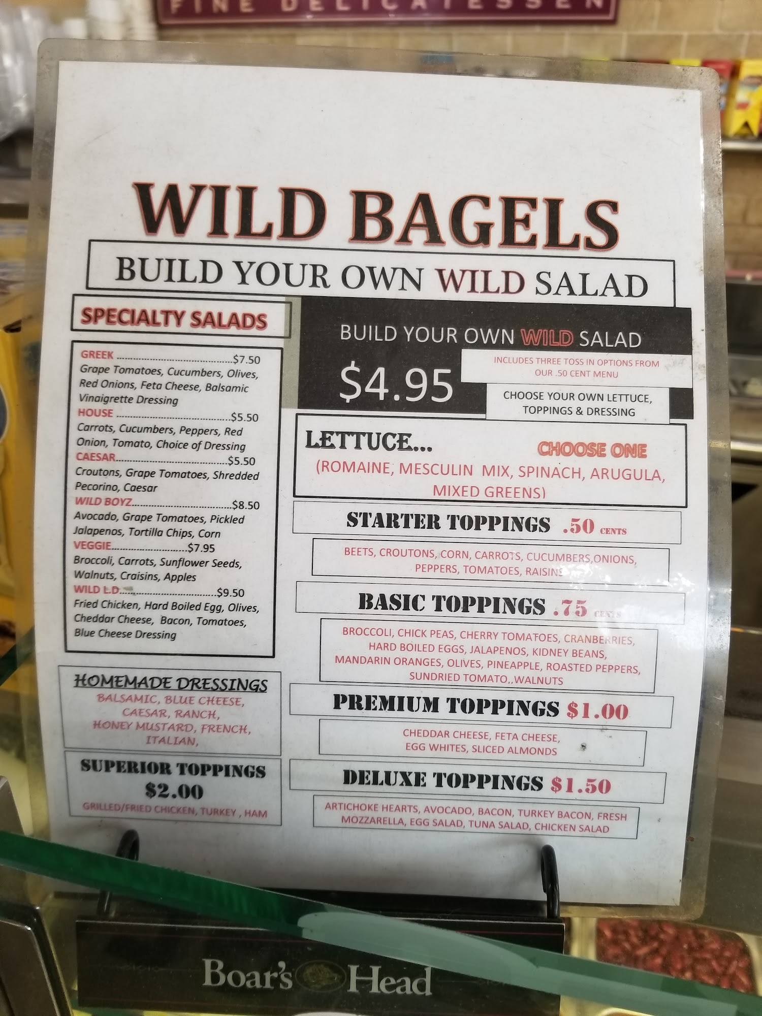 Wild Bagels Menu