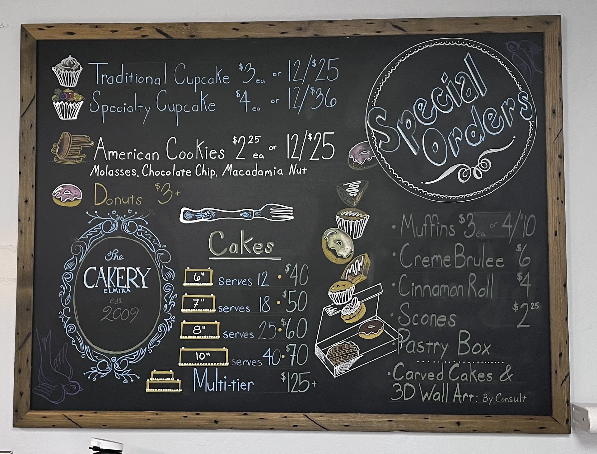 The Cakery Menu
