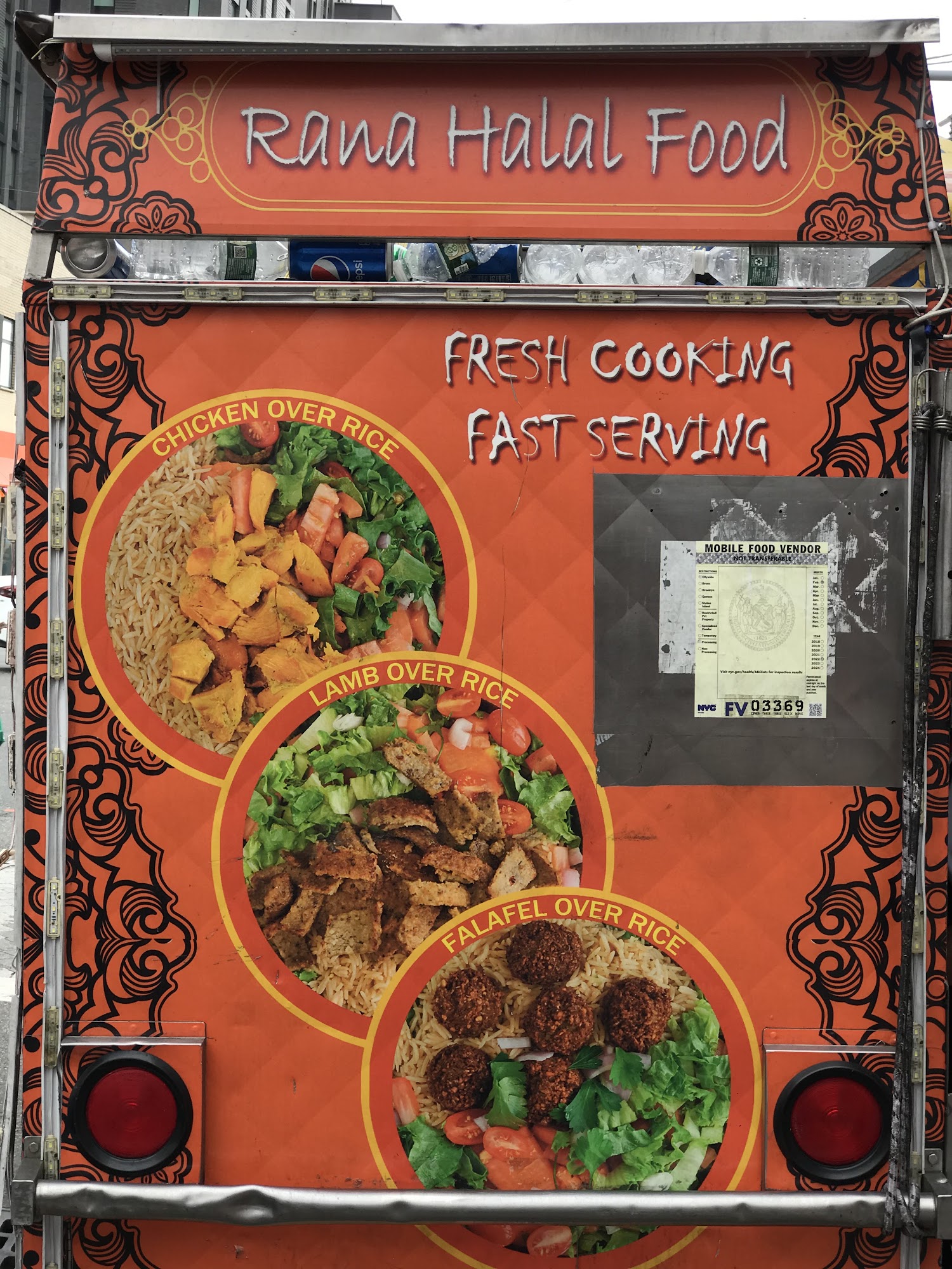 Rana’s Halal Food Cart Menu