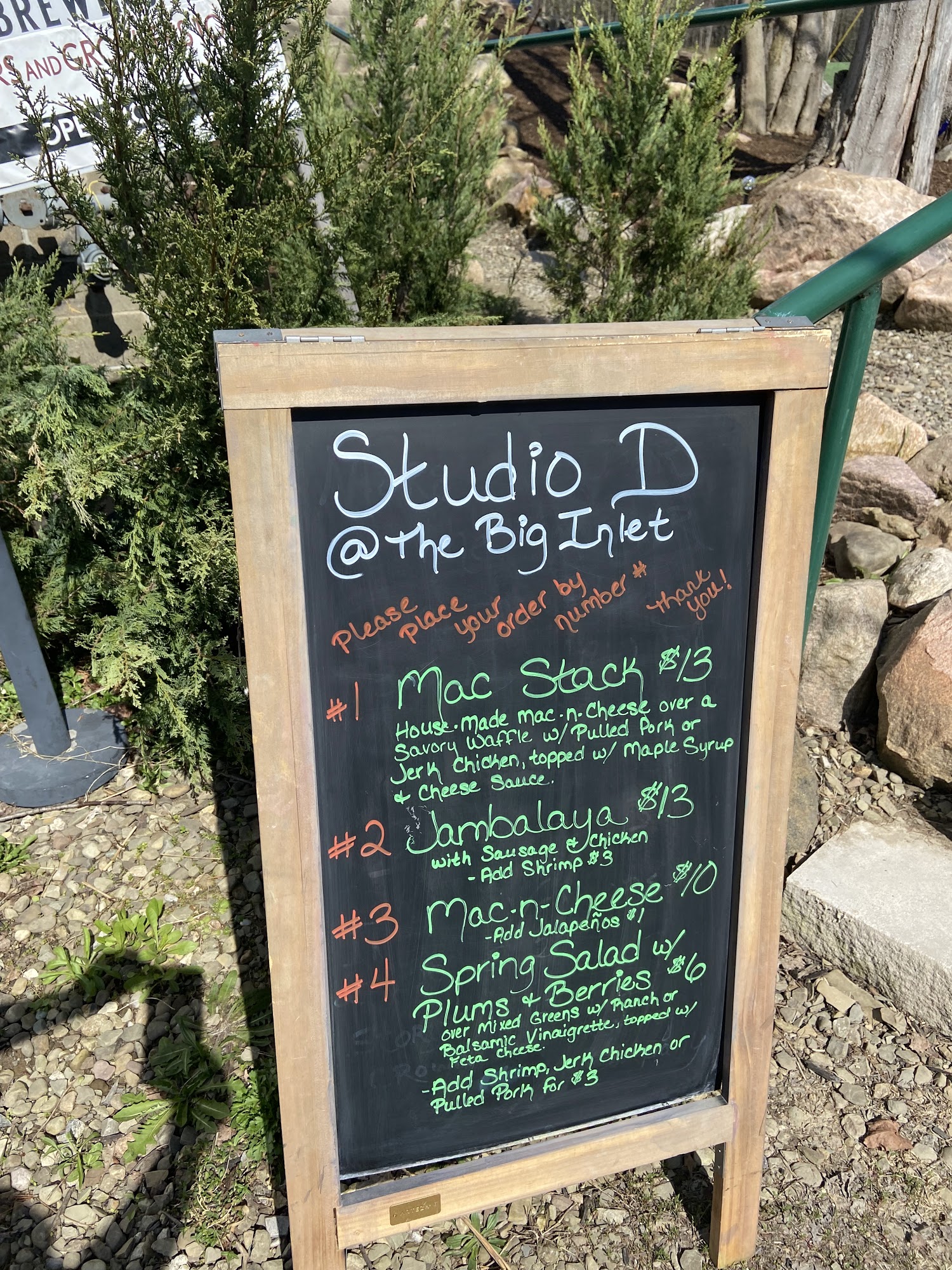 Studio D @ The Big Inlet Menu